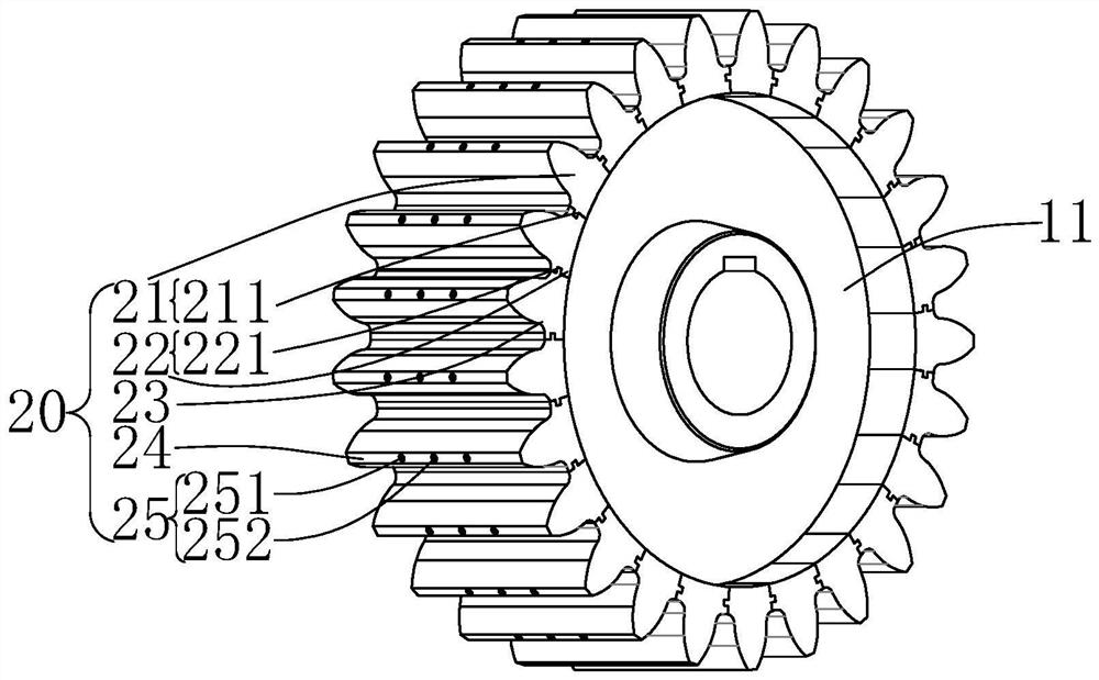 Gear with teeth capable of being independently disassembled and assembled