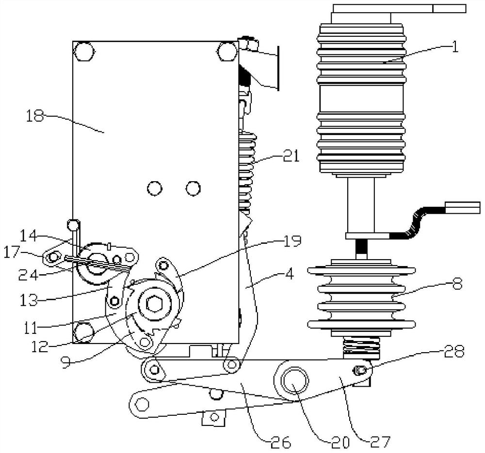 Manual modular spring energy storage switching-on mechanism