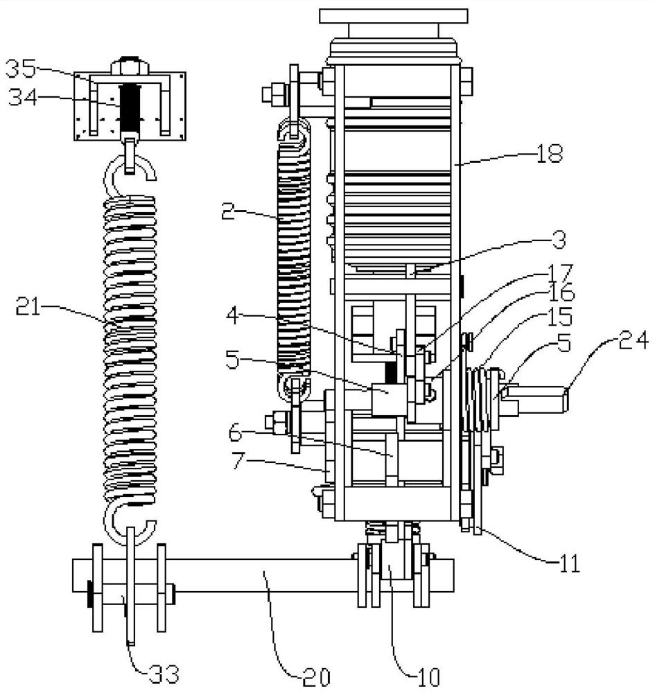 Manual modular spring energy storage switching-on mechanism