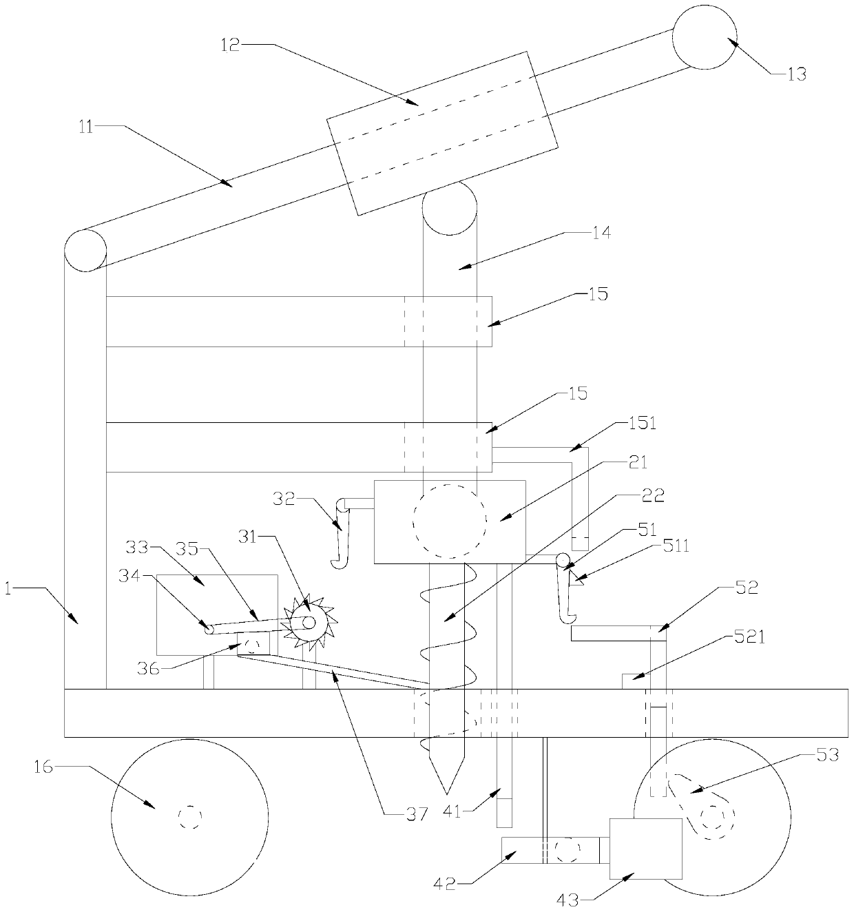 A multifunctional trolley excavation device