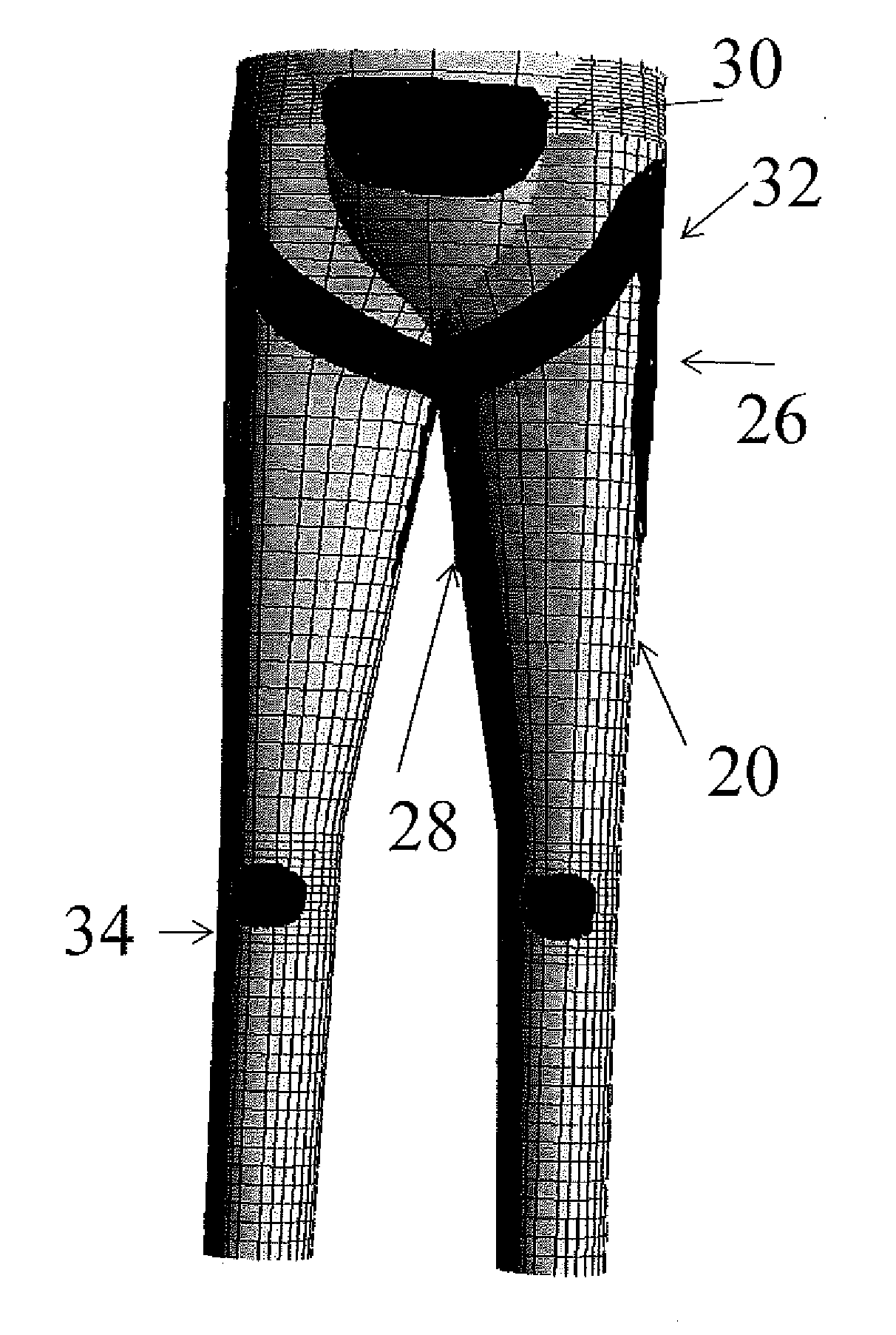 Shape enhancing garments with discontinuous elastic polymer composition