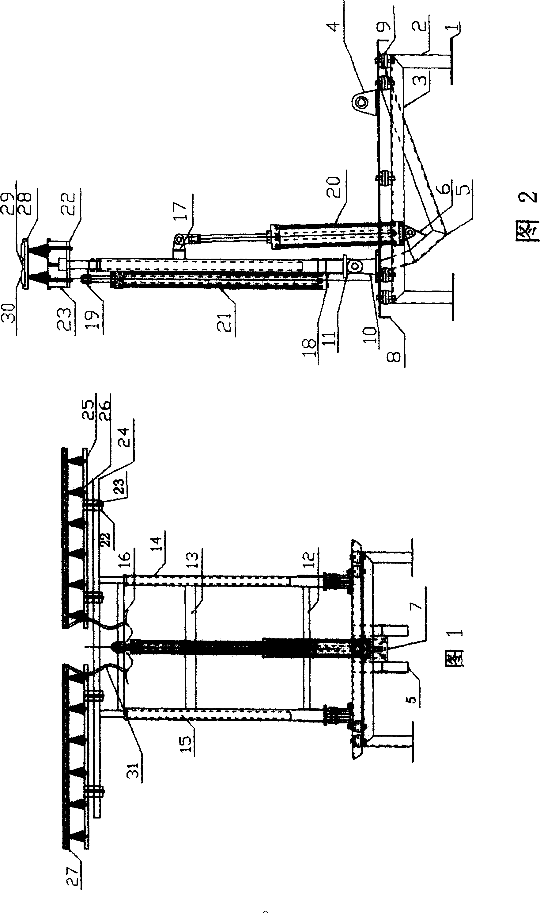 Double-slide cylinder horizontal bipolar current collector of trolley