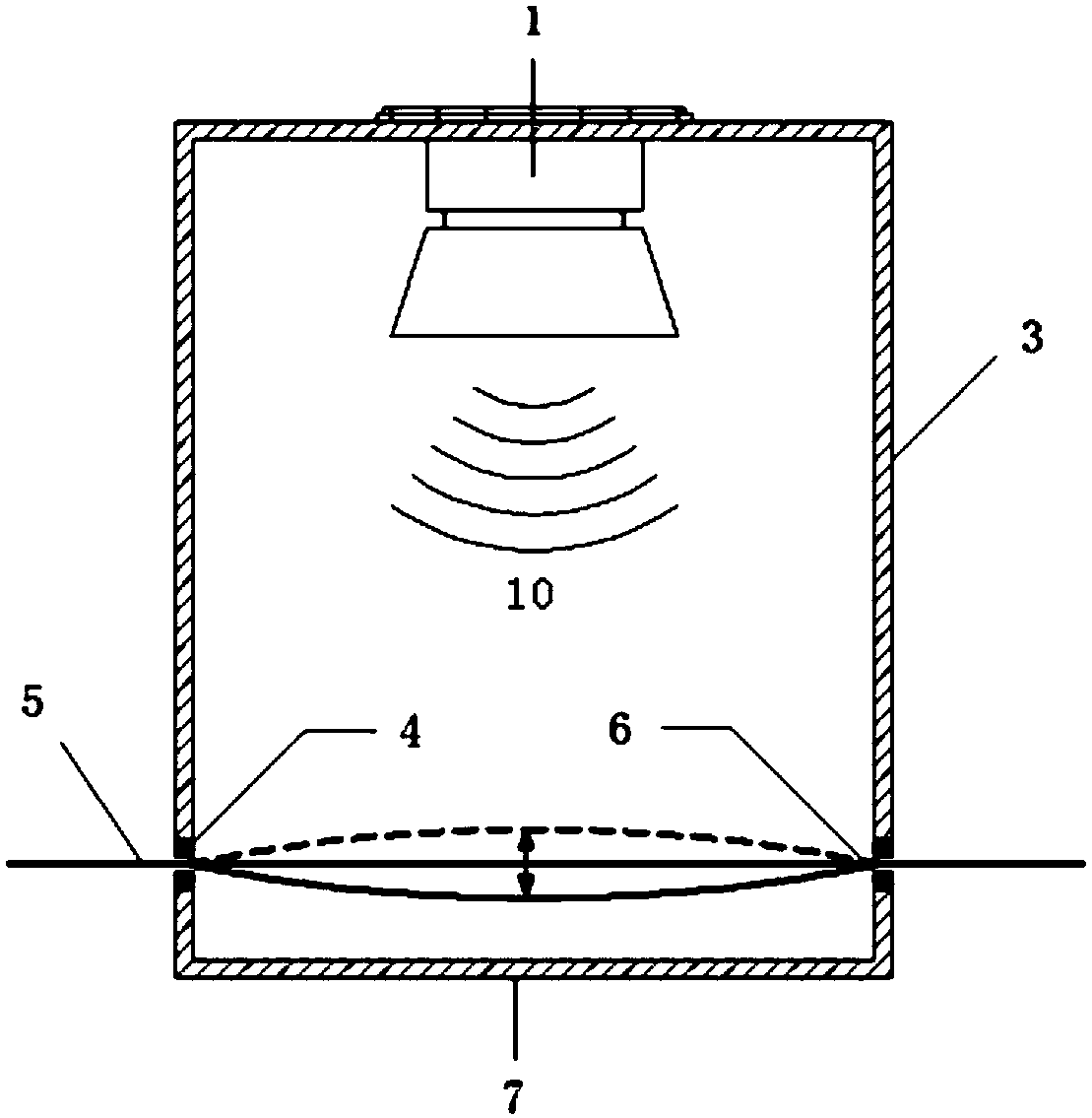 Membrane tension test method and device based on thin membrane resonance