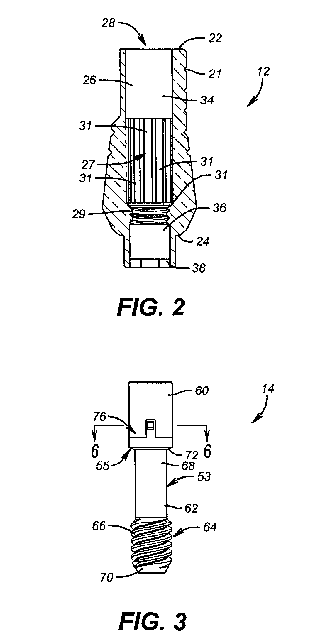 Abutment screw with gold spring-washer