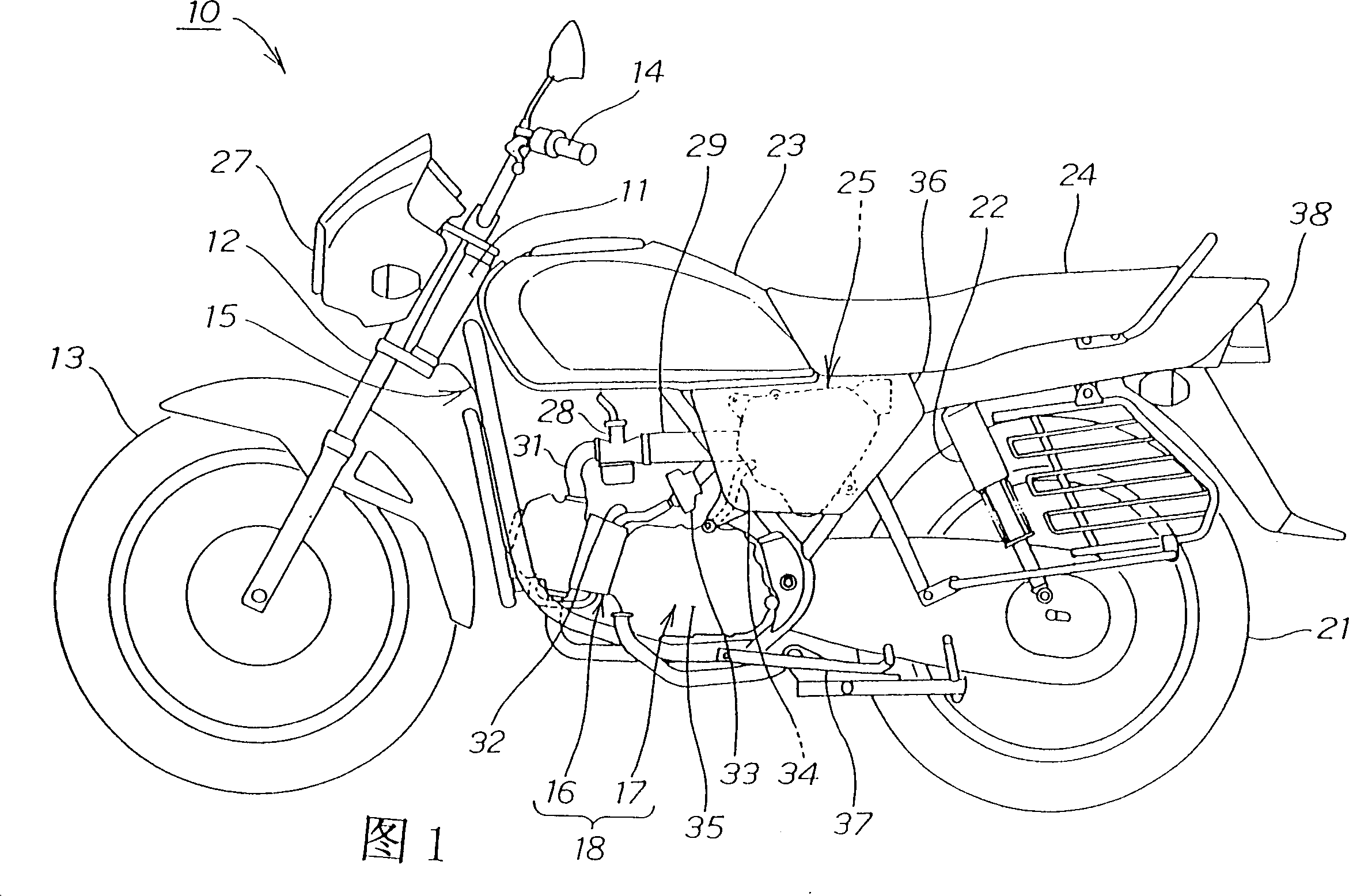 Air filter for motor driving bicycle