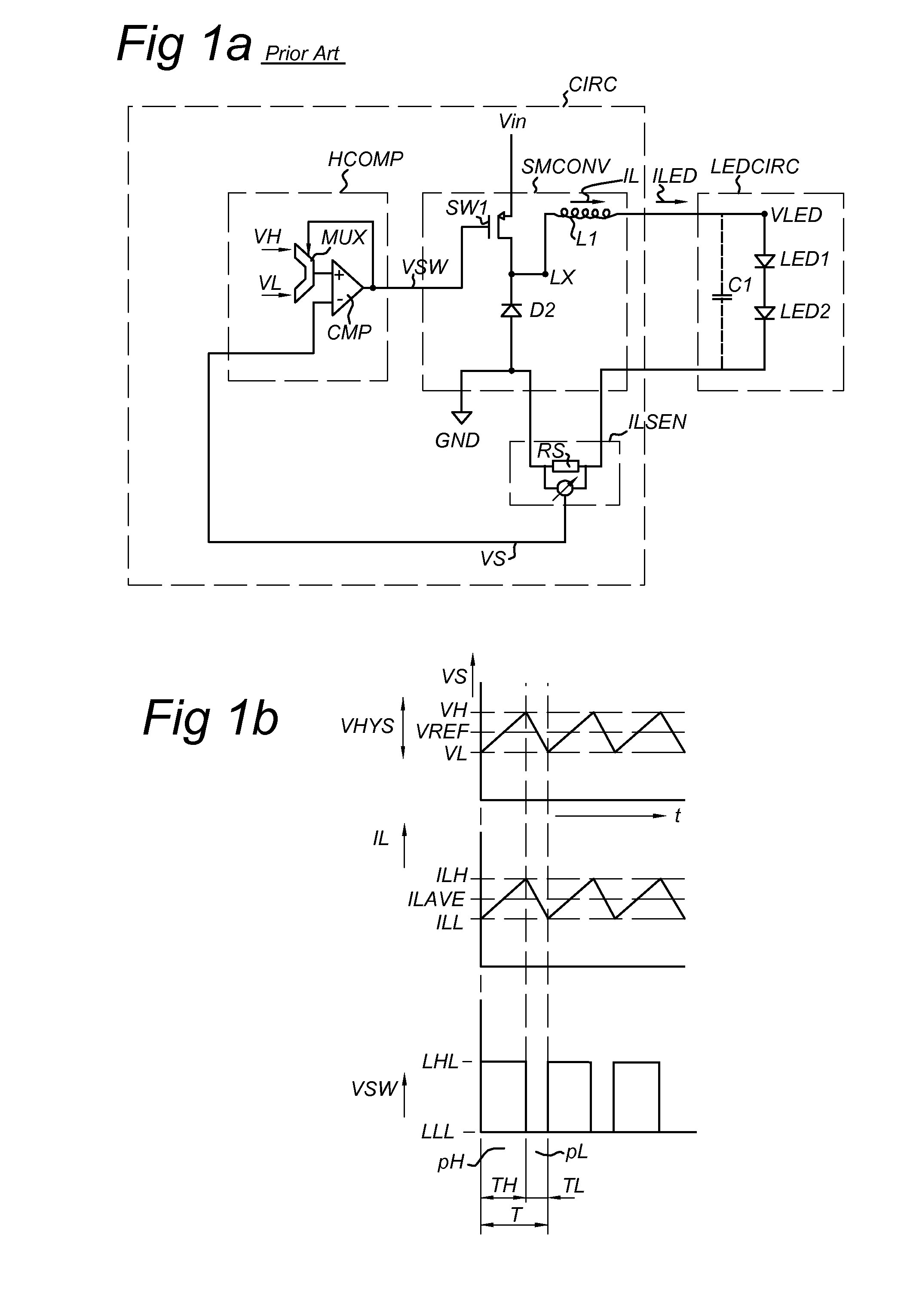 Method and circuit arrangement for cycle-by-cycle control of a LED current flowing through a LED circuit arrangement, and associated circuit composition and lighting system