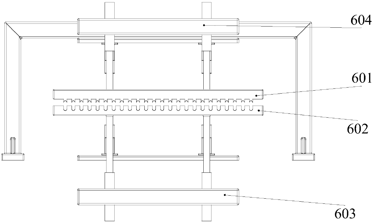 Finned pipe type heat exchanger pipe inserting mechanism