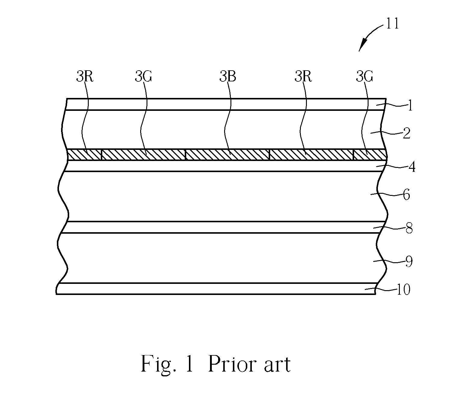 Liquid crystal display having color filters with recess structures