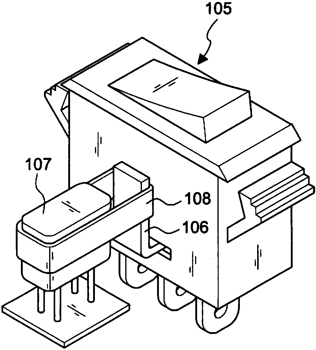 Switch module internally provided with surge absorbing and double circuit breaking structure