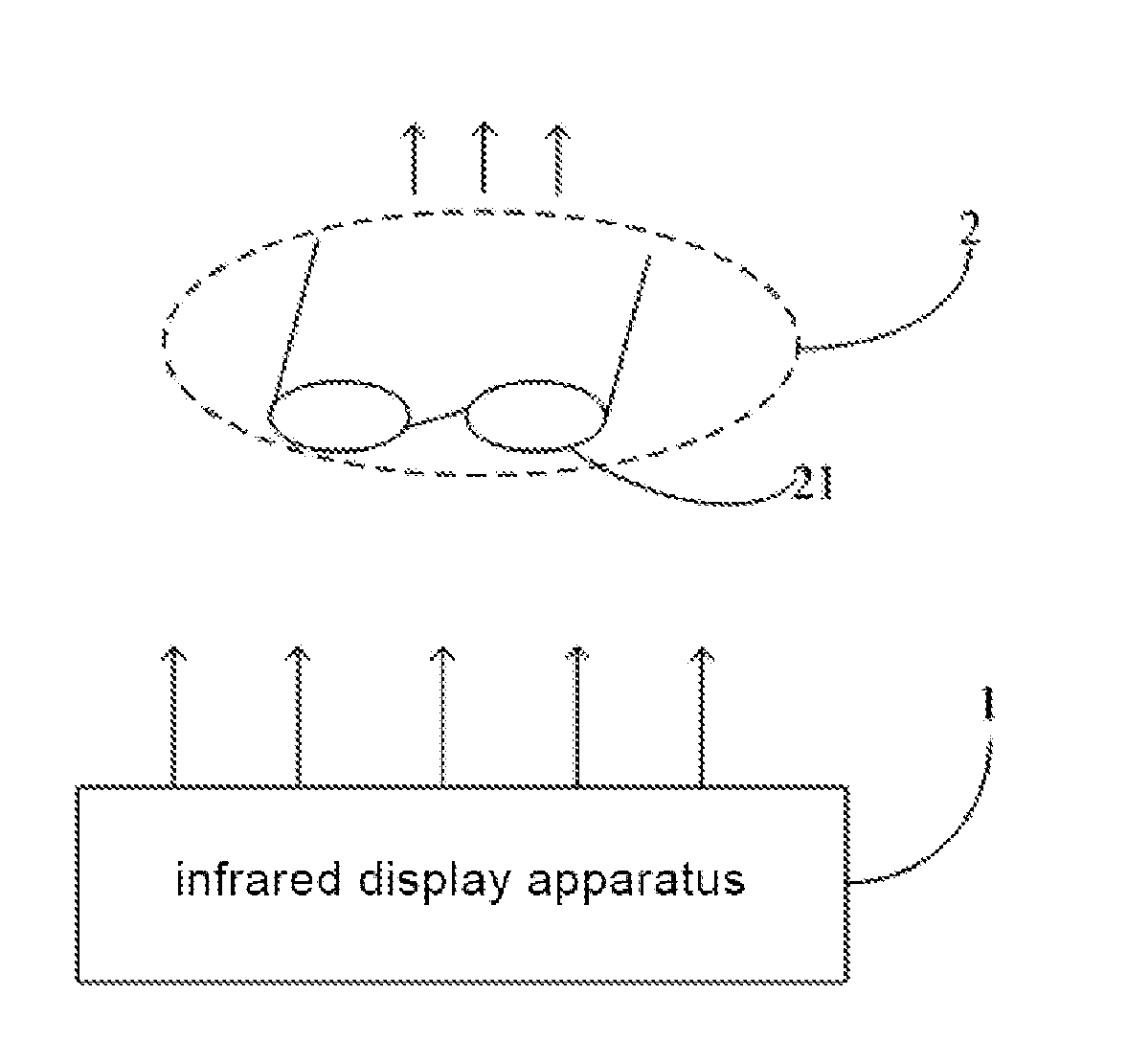 Light valve device, infrared display apparatus, dedicated spectacles and system