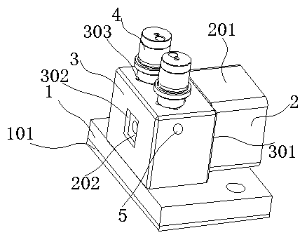 Clamping and fixing device for oil nozzle of automobile