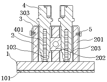 Clamping and fixing device for oil nozzle of automobile