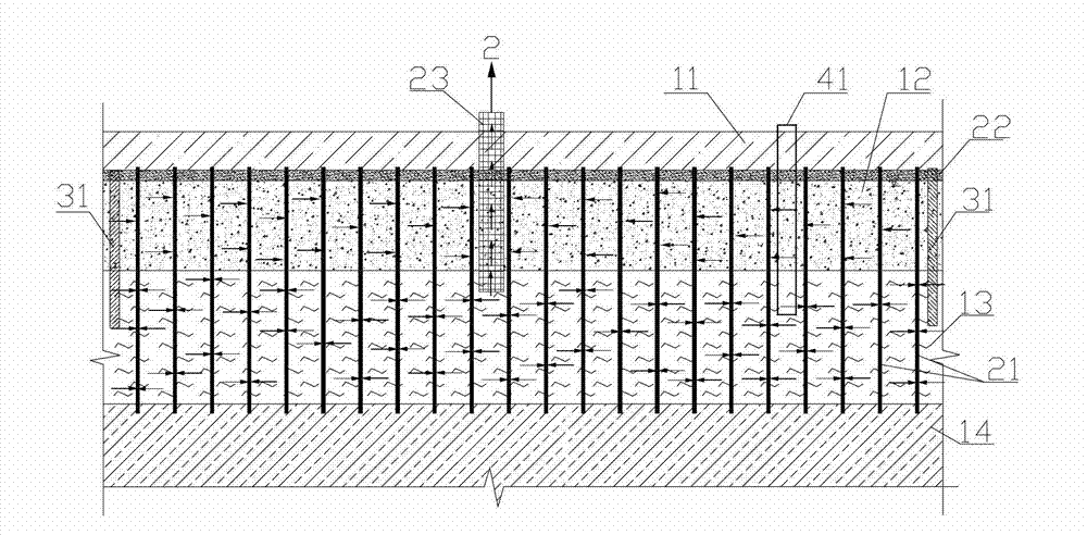 Method for reinforcing deep and soft soil foundation by combining well-points dewatering with preloading