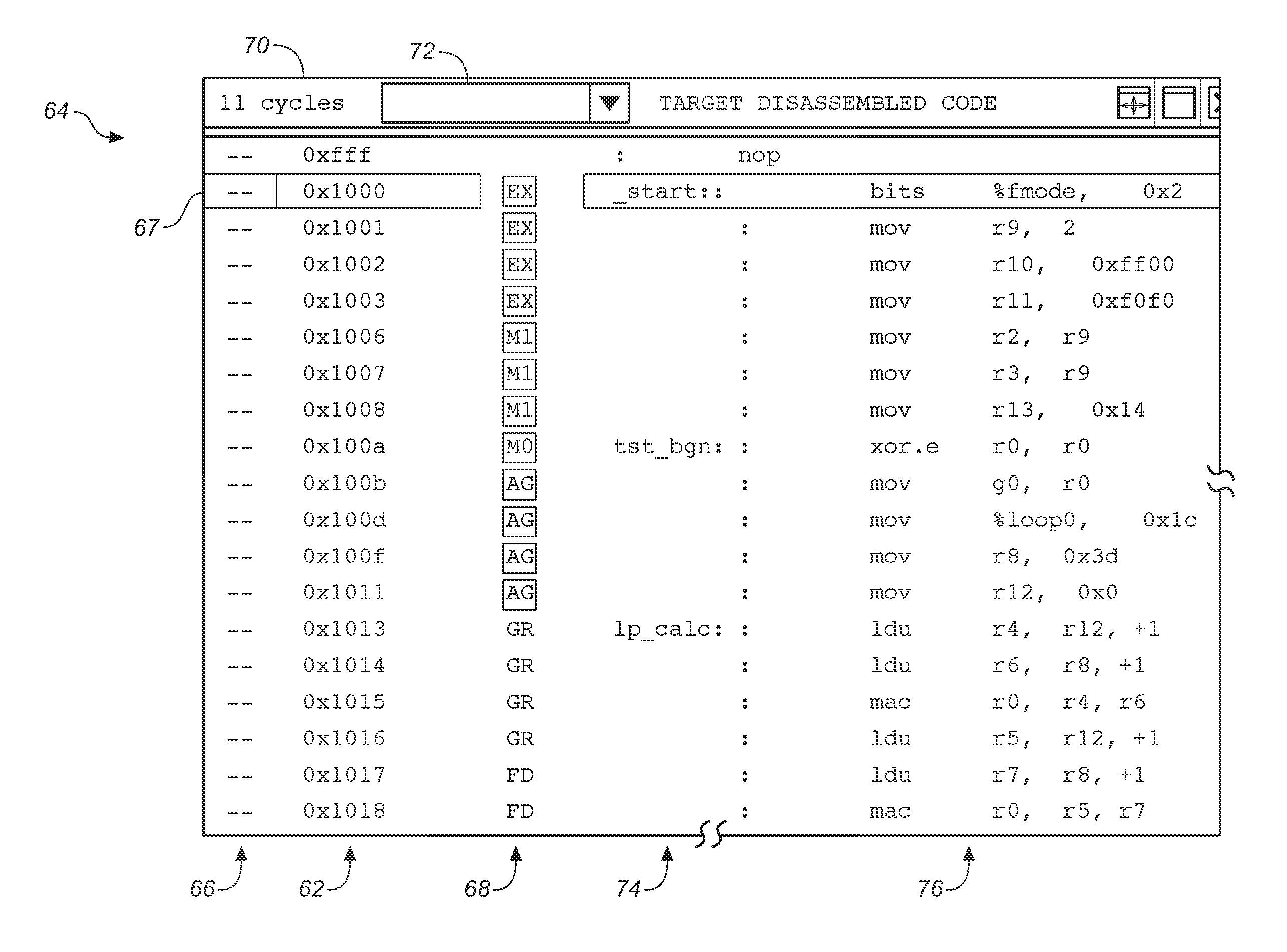 User interface software development tool and method for enhancing the sequencing of instructions within a superscalar microprocessor pipeline by displaying and manipulating instructions in the pipeline