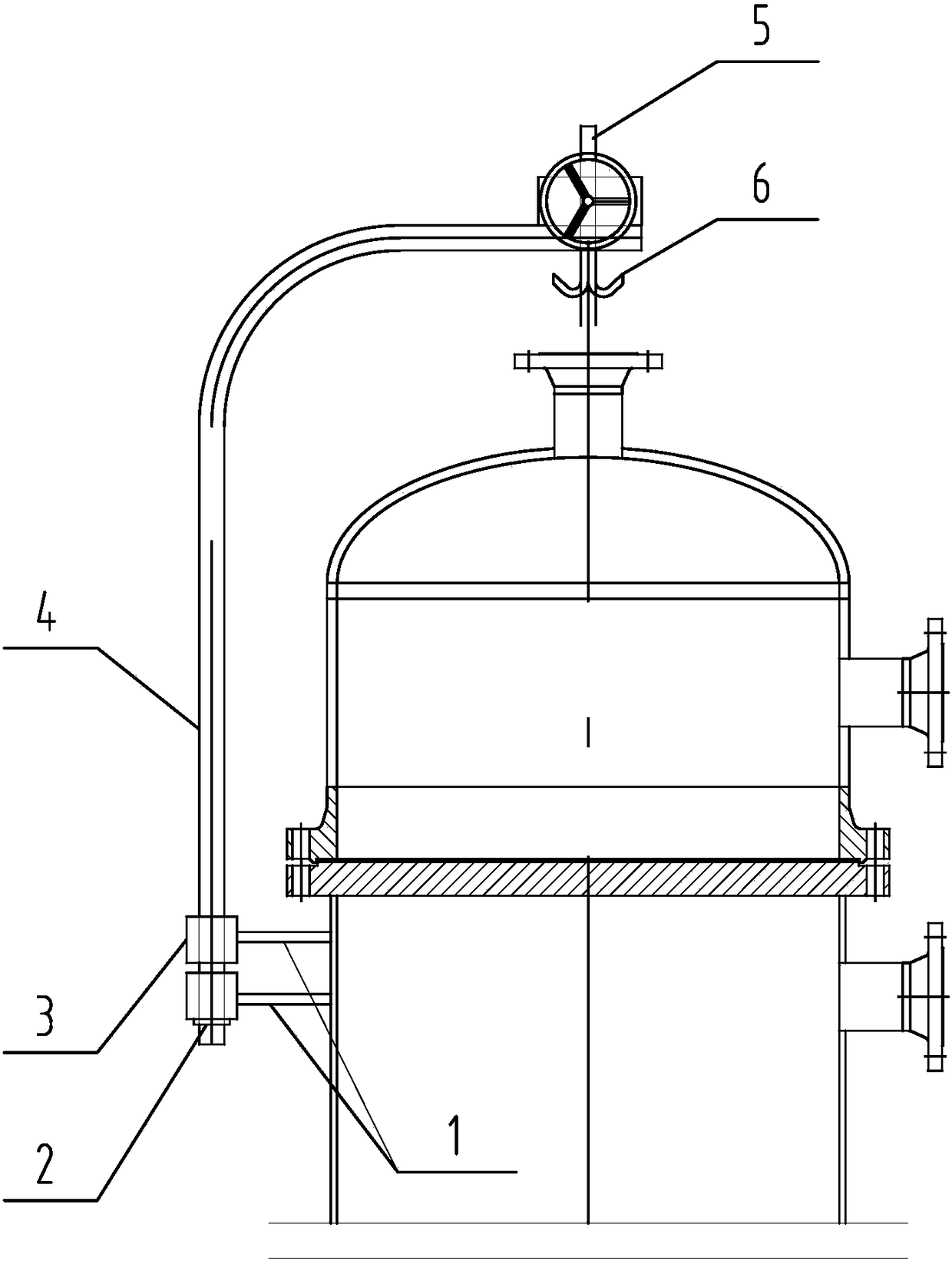 Simple and convenient vertical bent arm flange connection equipment dismounting and mounting device