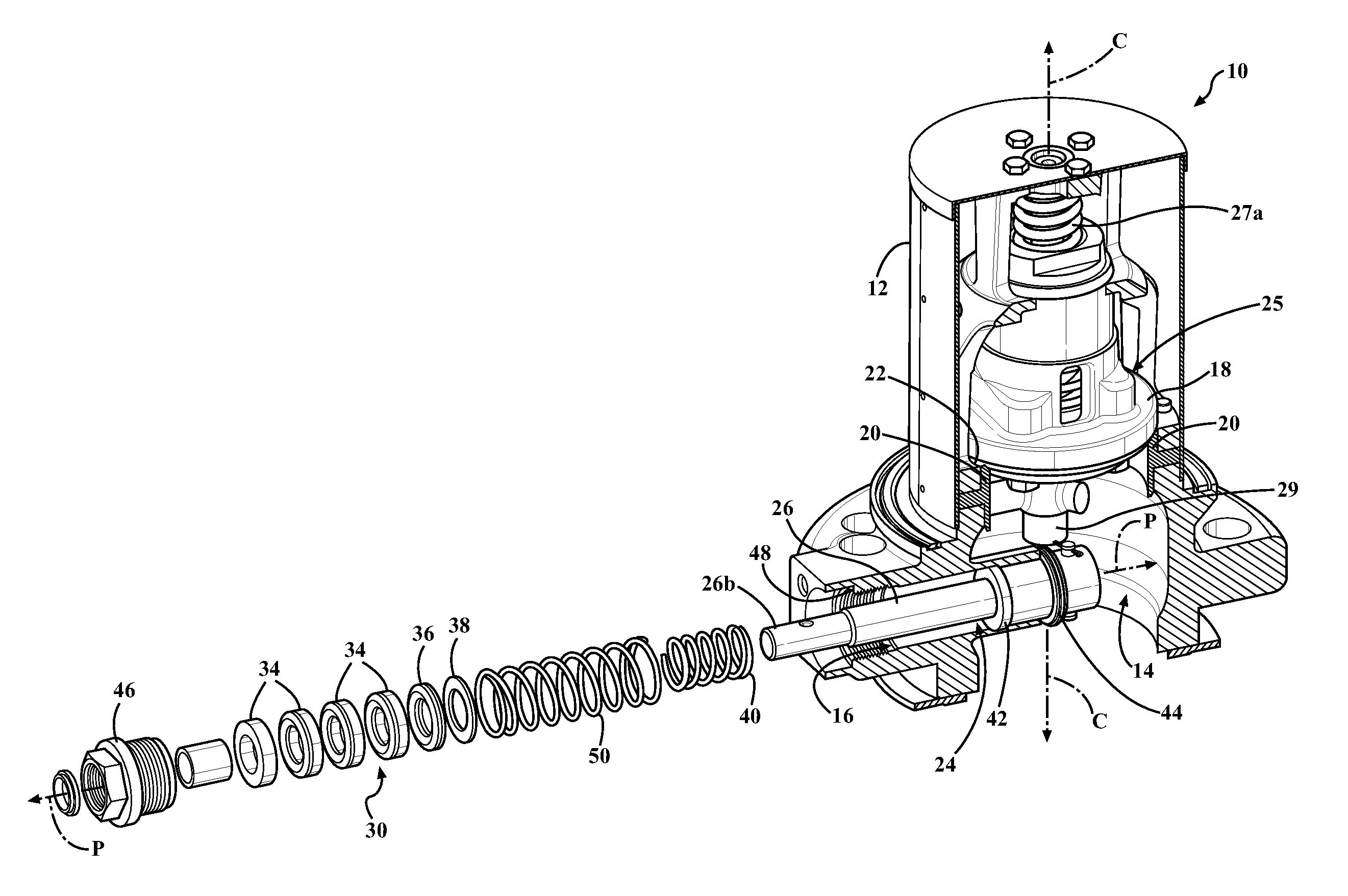 Valve assembly and method