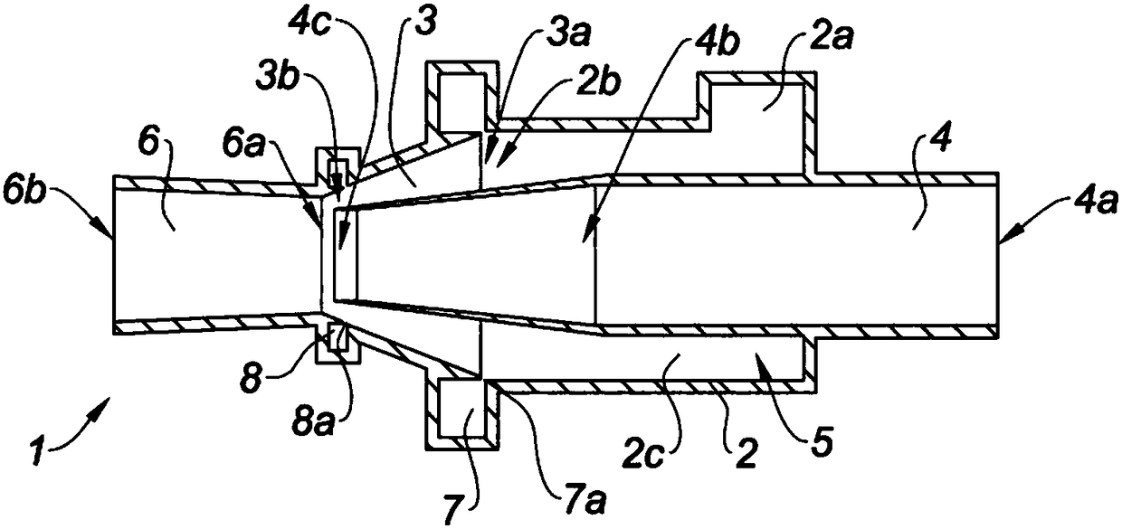 Device for suction and decantation of a crankcase gas and associated installation