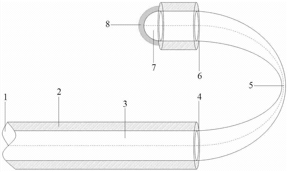 U-shaped biconical fiber biofilm sensor and method of making and measuring