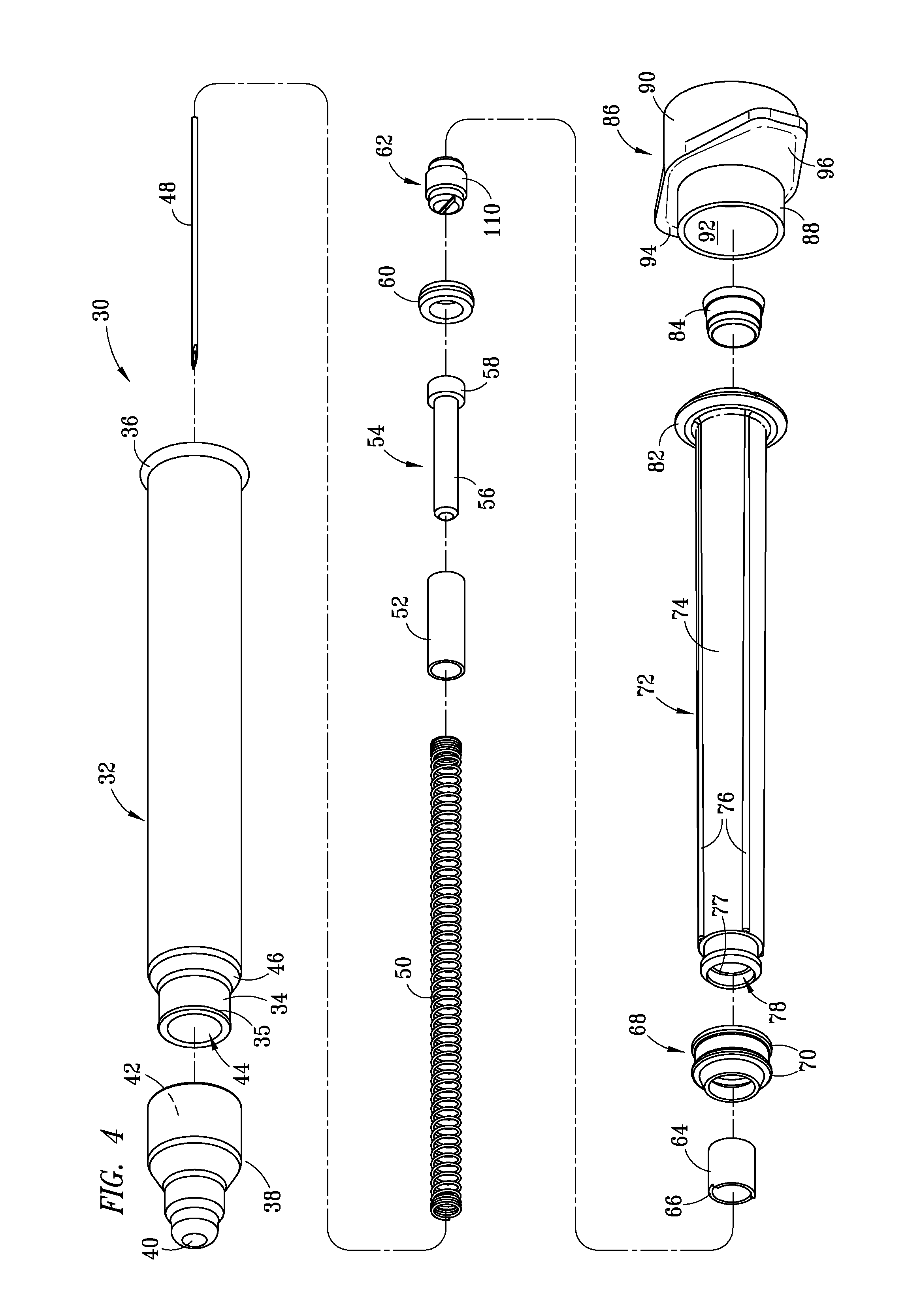 Glass Syringe with Retractable Needle