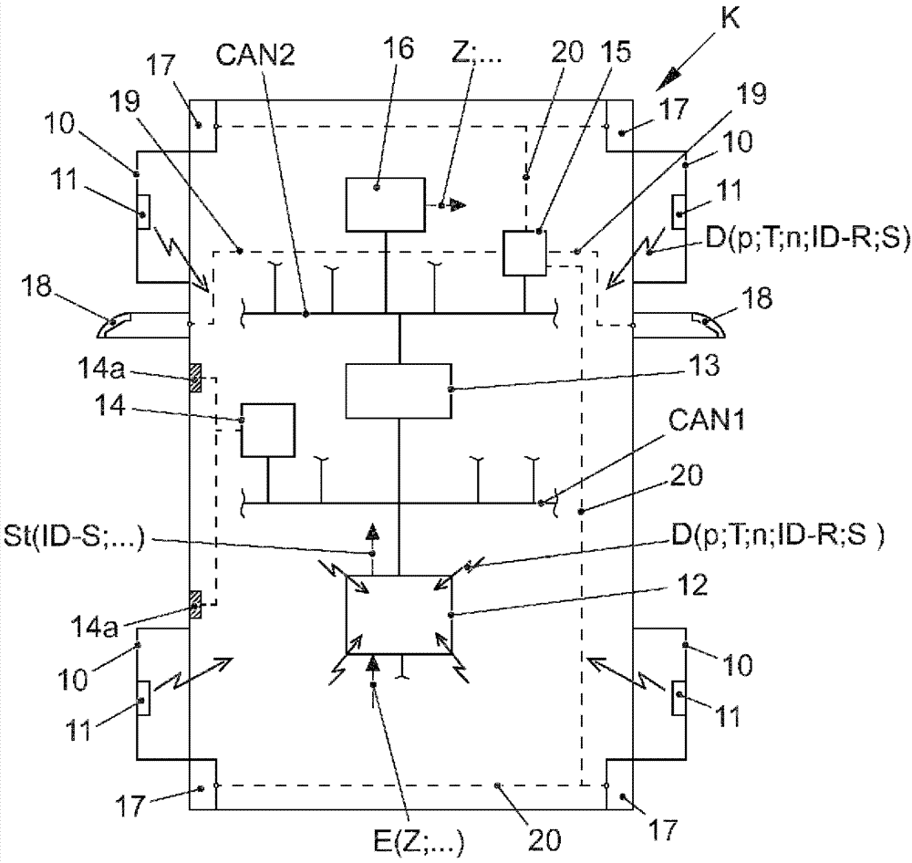 Method for monitoring air pressure in at least one tire of a motor vehicle