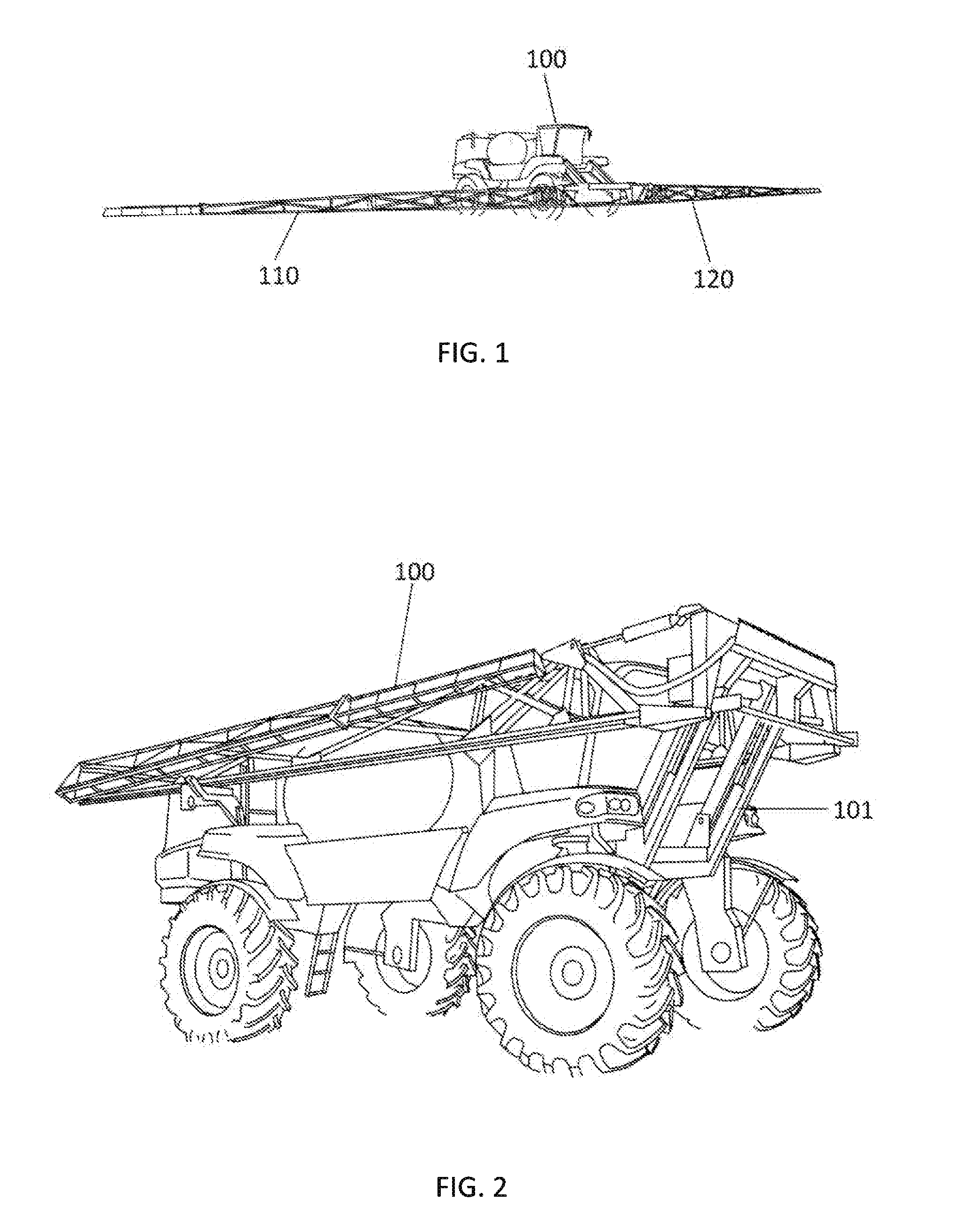 Planar Linkage, Methods of Decoupling, Mitigating Shock and Resonance, and Controlling Agricultural Spray Booms Mounted on Ground Vehicles