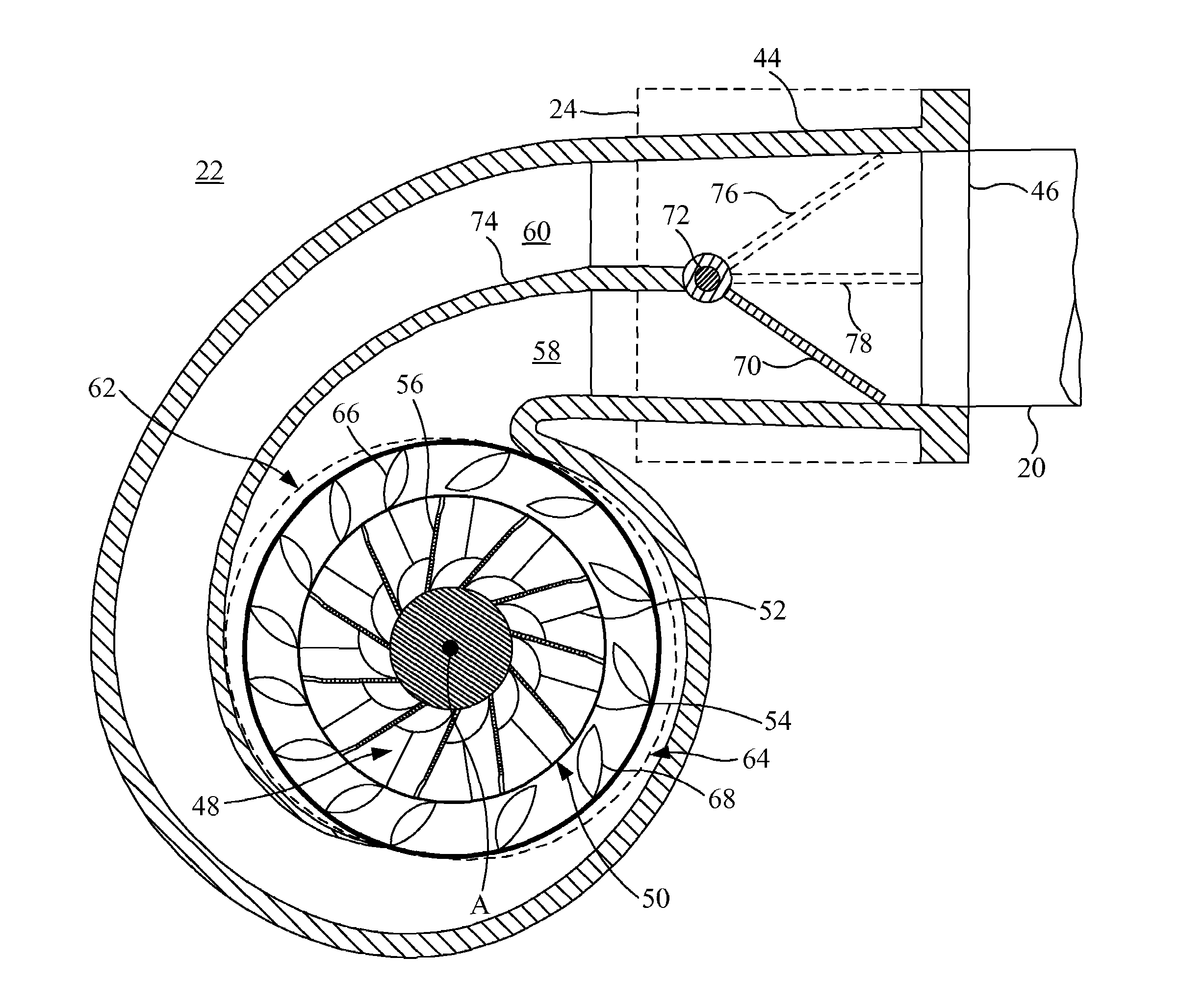 Internal combustion engine system having a power turbine with a broad efficiency range