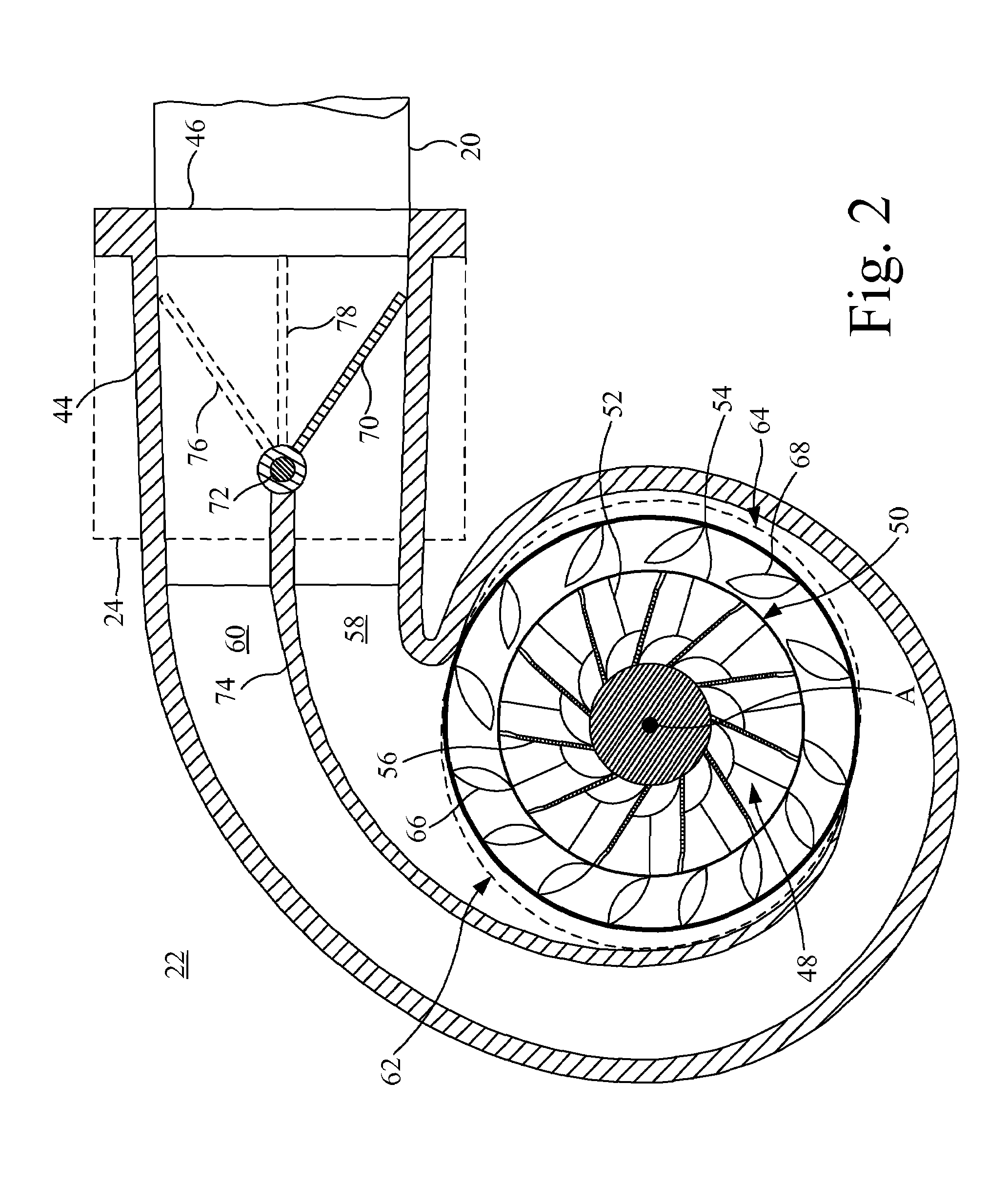Internal combustion engine system having a power turbine with a broad efficiency range