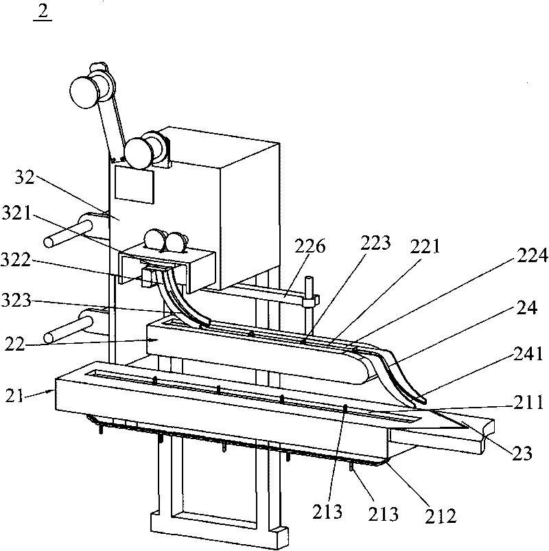 Conveying device of a packing machine