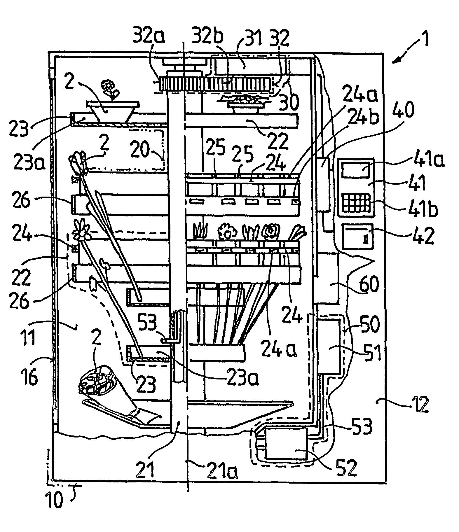 Automatic flower-selling equipment