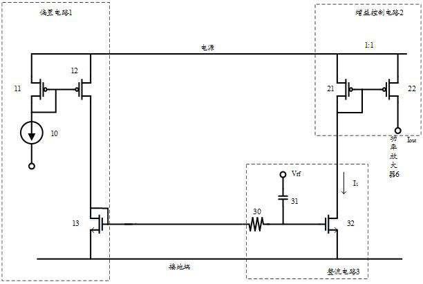 A power detection circuit and method of a power amplifier