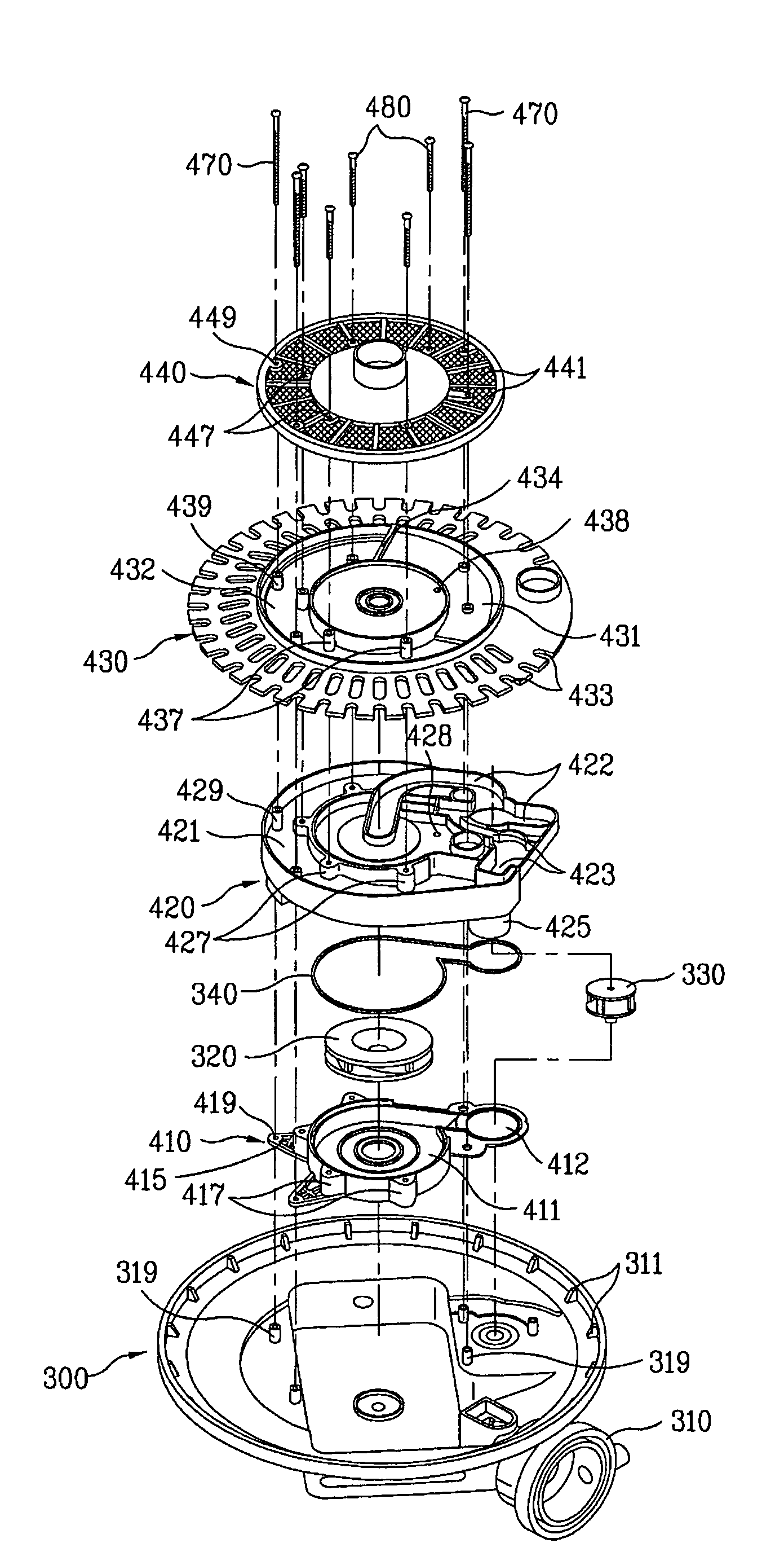 Drive unit for dish washing machines