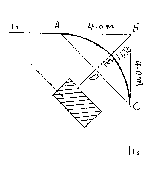 Method for determining tracks of arcs in road construction