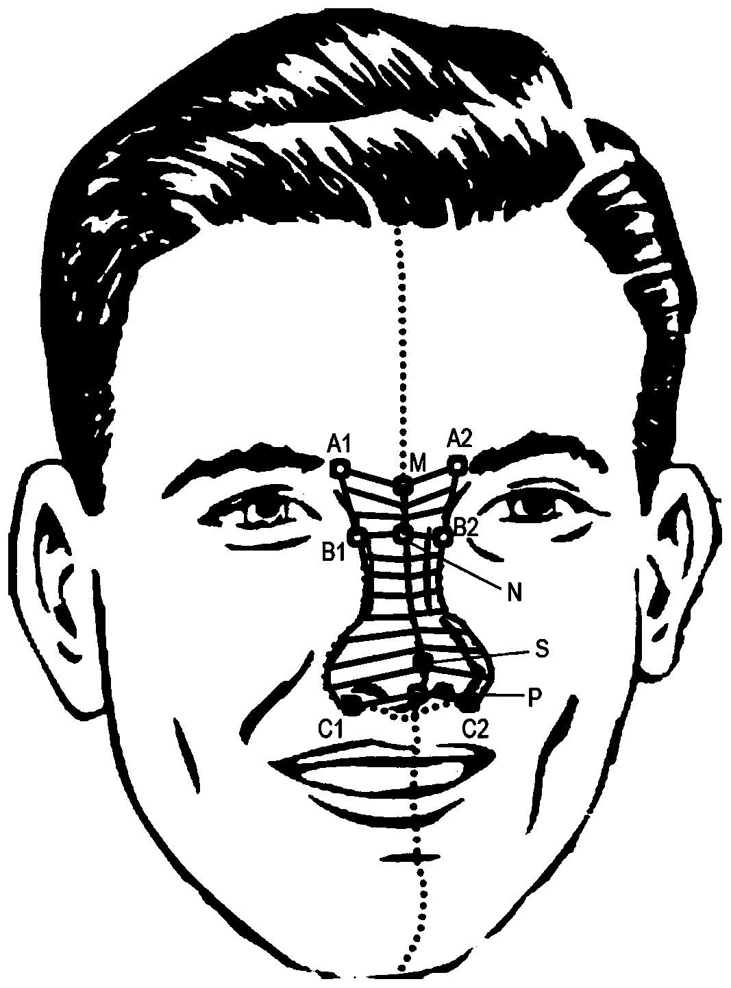 Face image nose shaping method and device