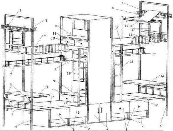 High-low bed for students