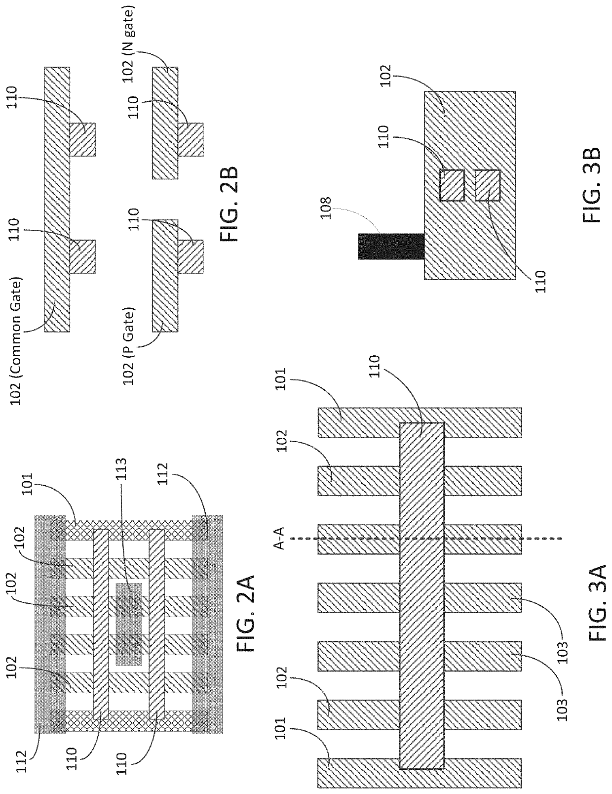 Apparatus and method for simultaneous formation of diffusion break, gate cut, and independent n and p gates for 3D transistor devices