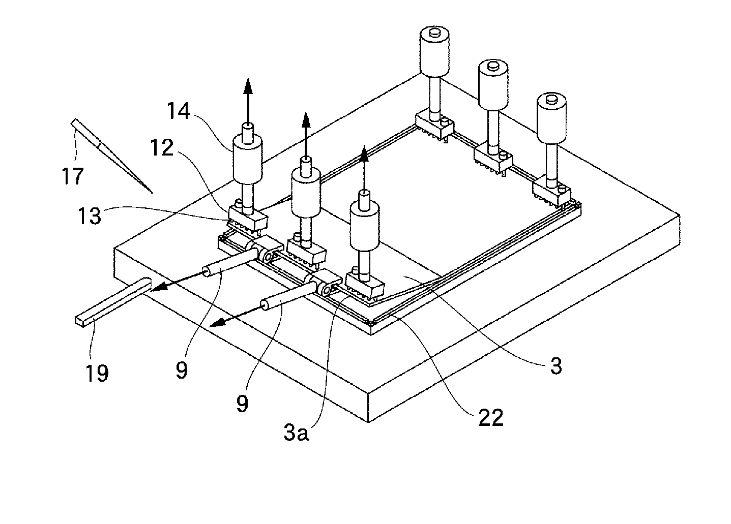 Separation apparatus for thin film stacked body