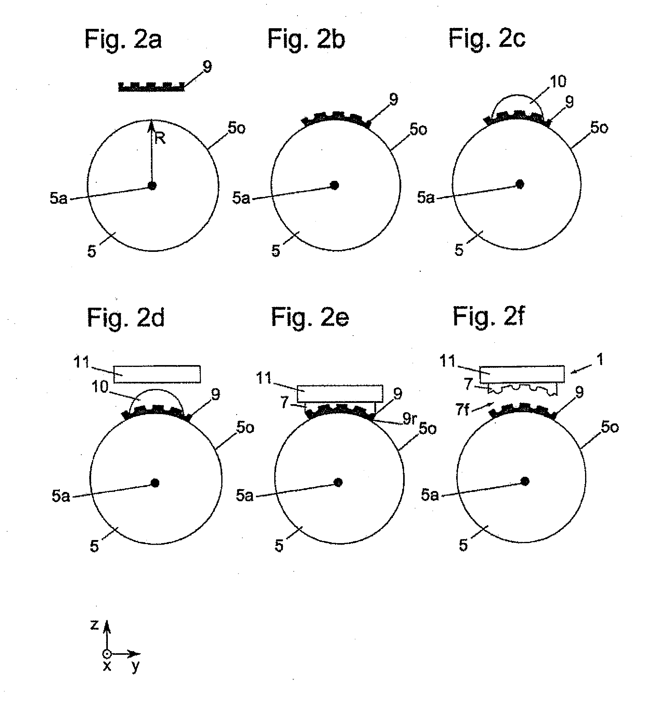 Nanostructure die, embossing roll, device and method for continuous embossing of nanostructures