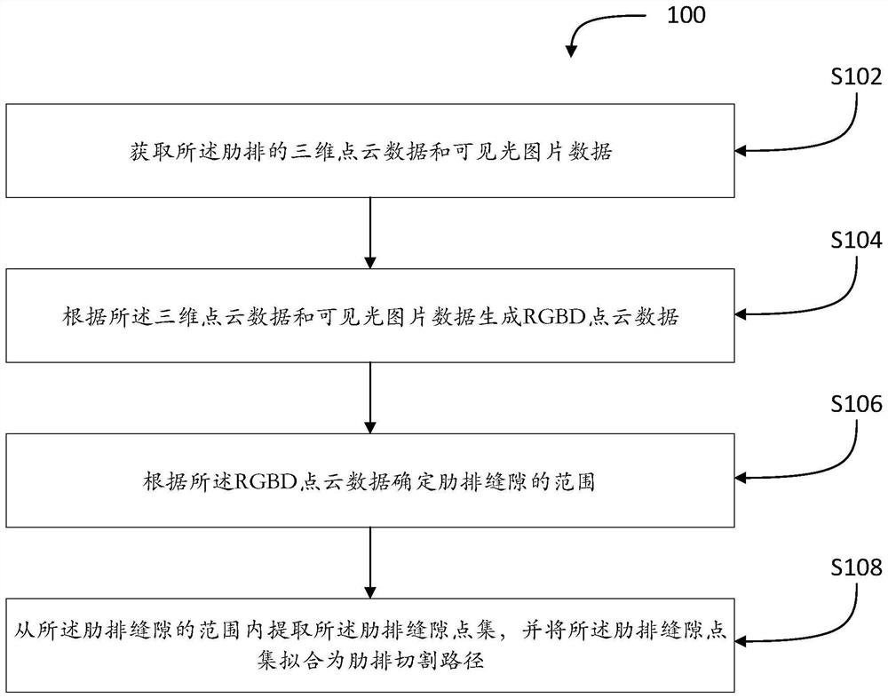 Method and system for planning rib cutting path and storage medium