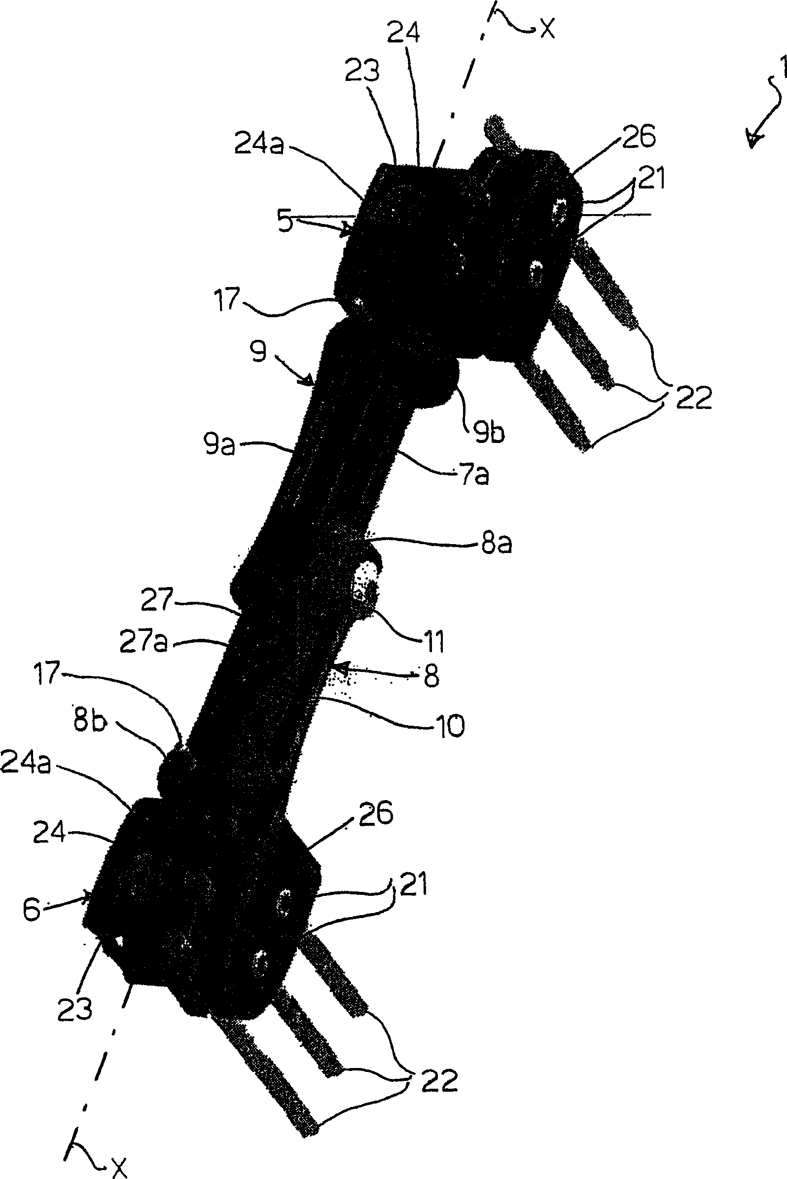 External fixation device for reducing bone fractures