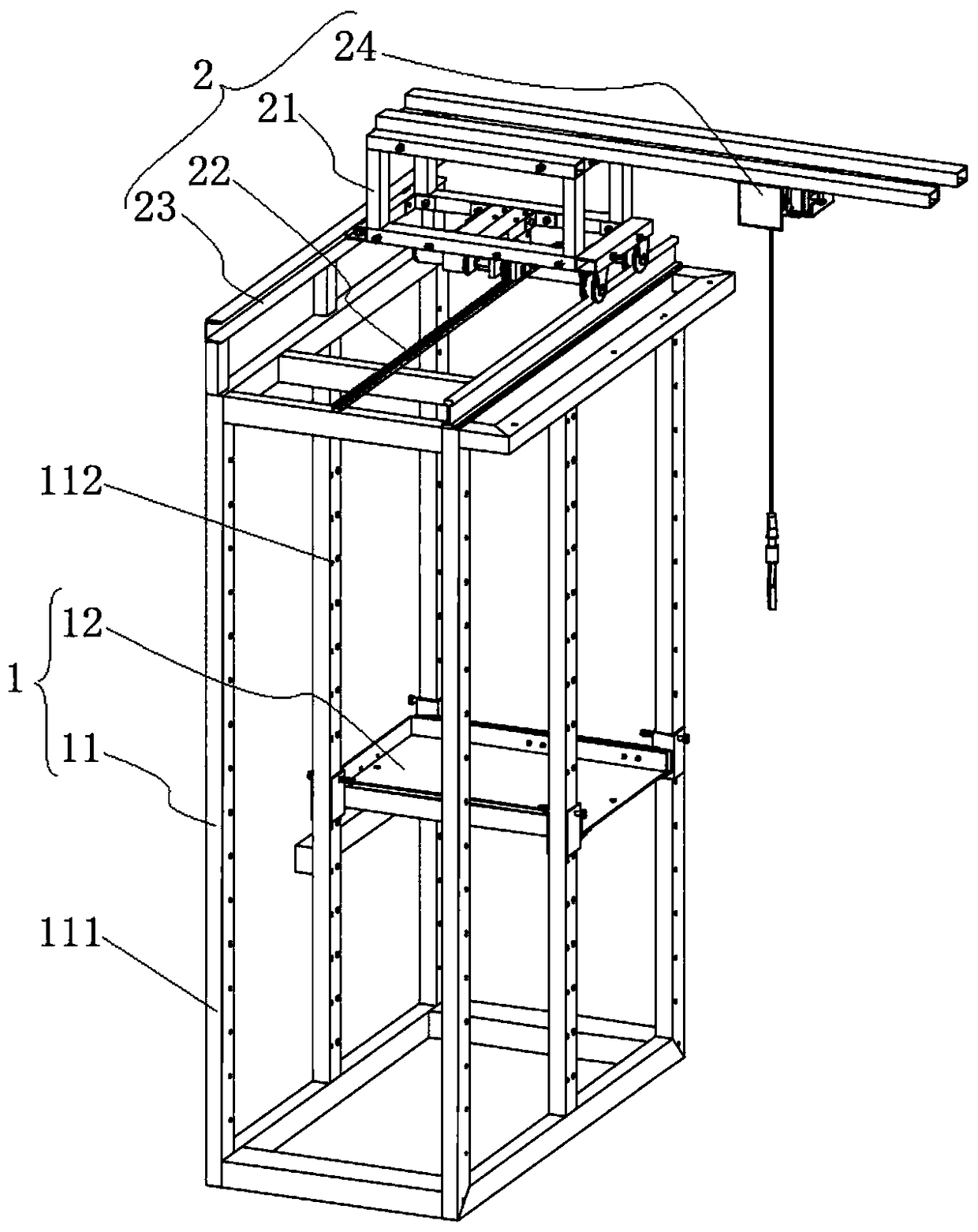An electric control automatic loading and unloading shelf