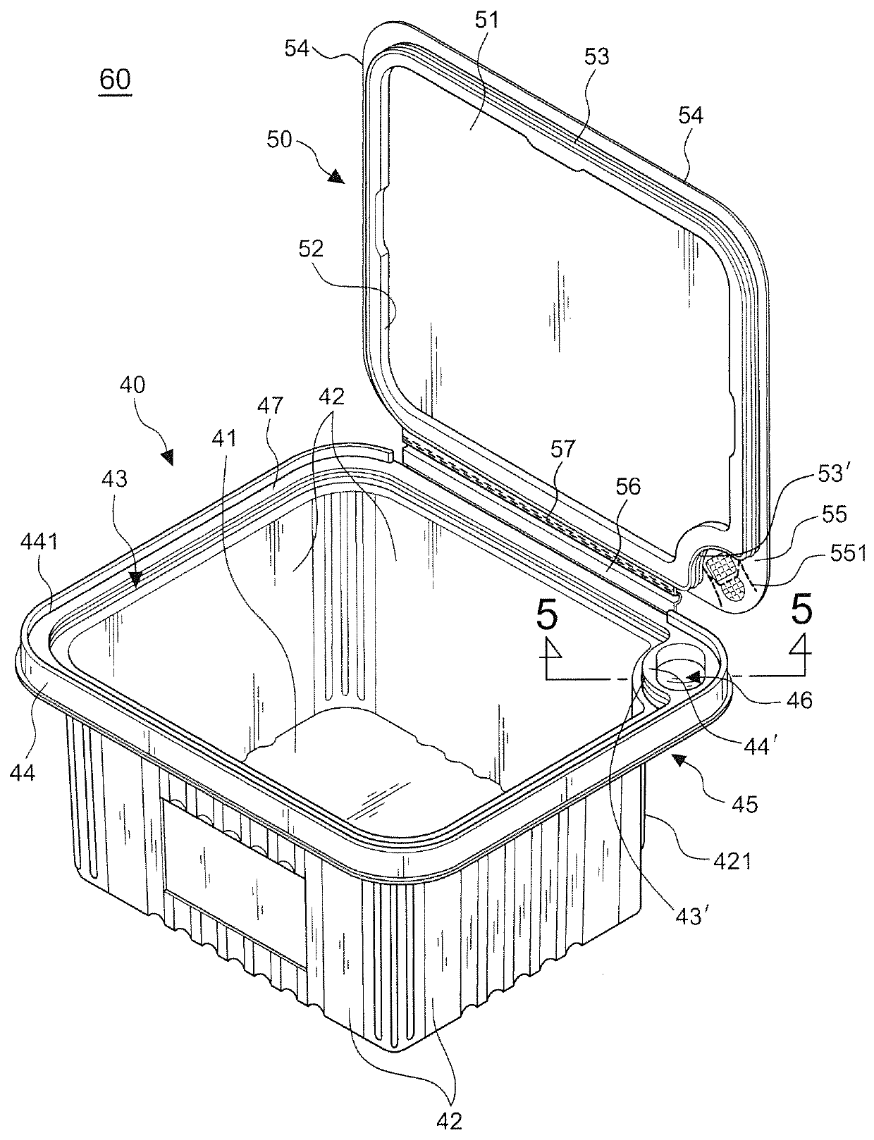 Tamper-proof and easy-open sealing type food container