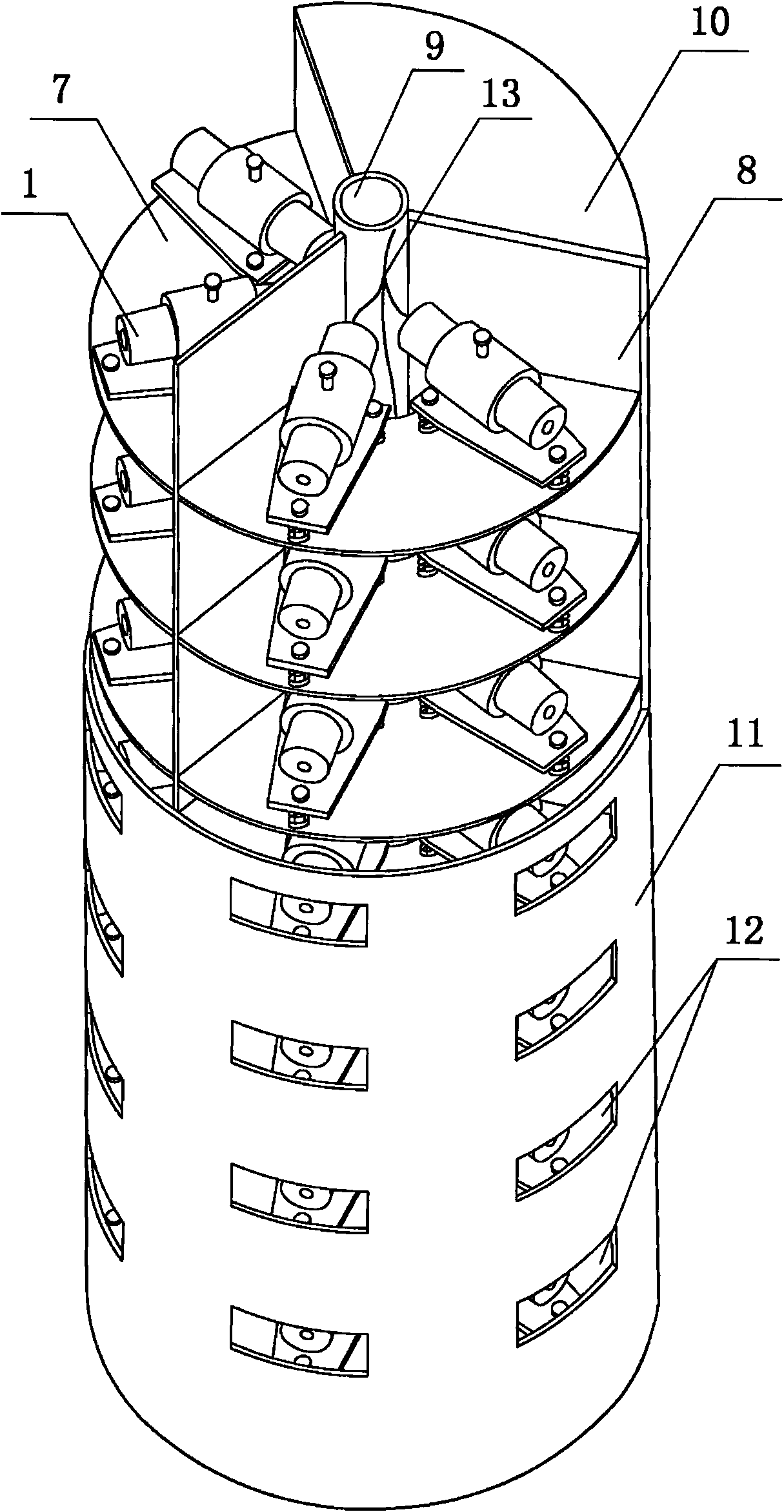 Three-dimensional observation device for scouring terrain