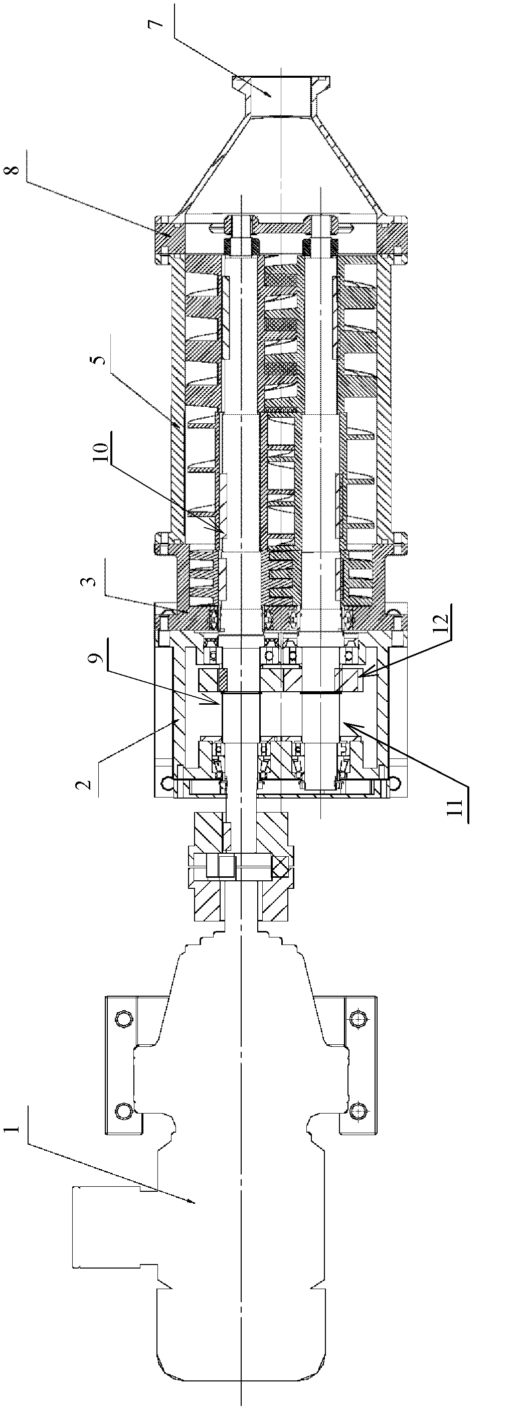 Vacuum screw-rod delivery pump