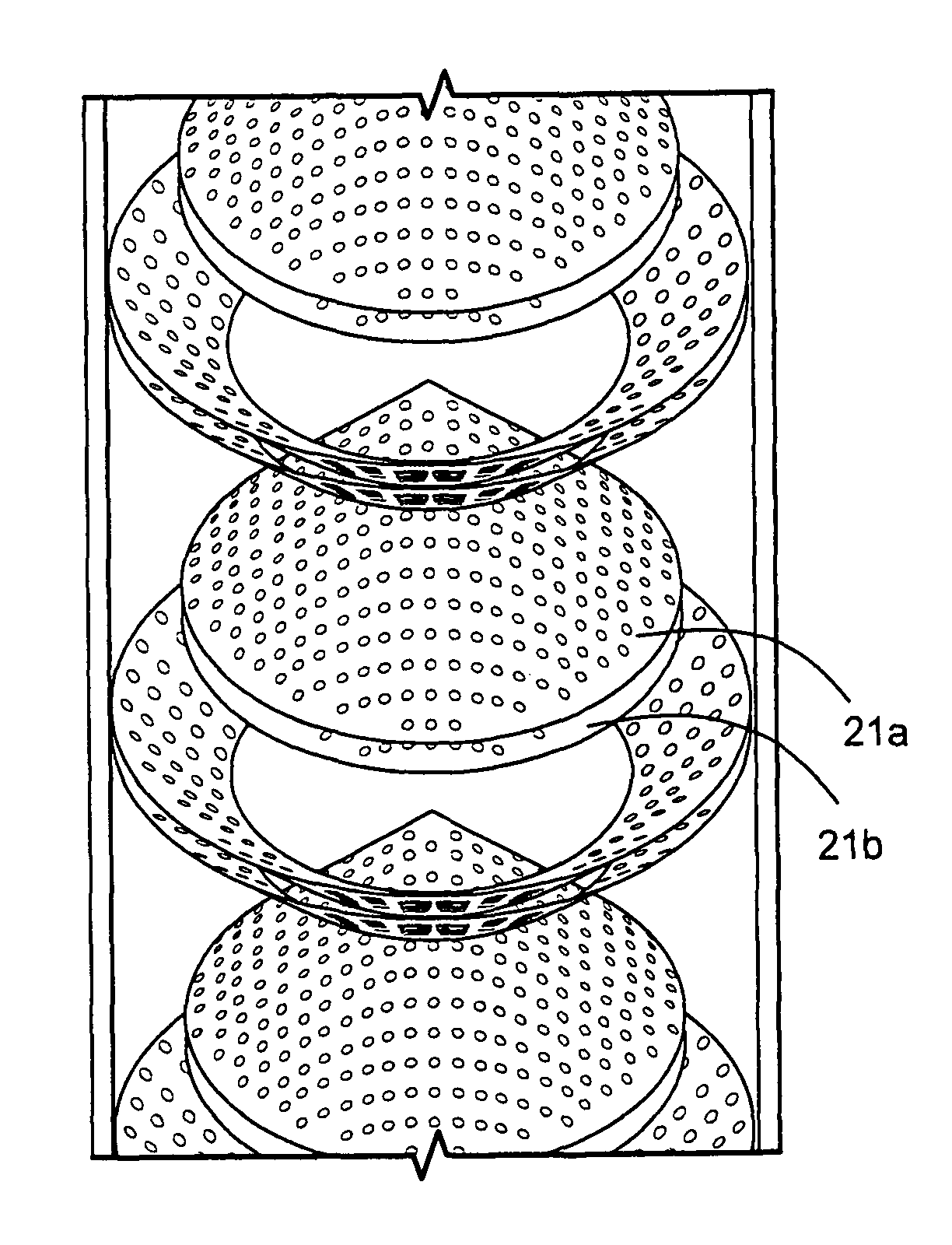 Stripping apparatus for the gas-solid separation in a fluidized bed