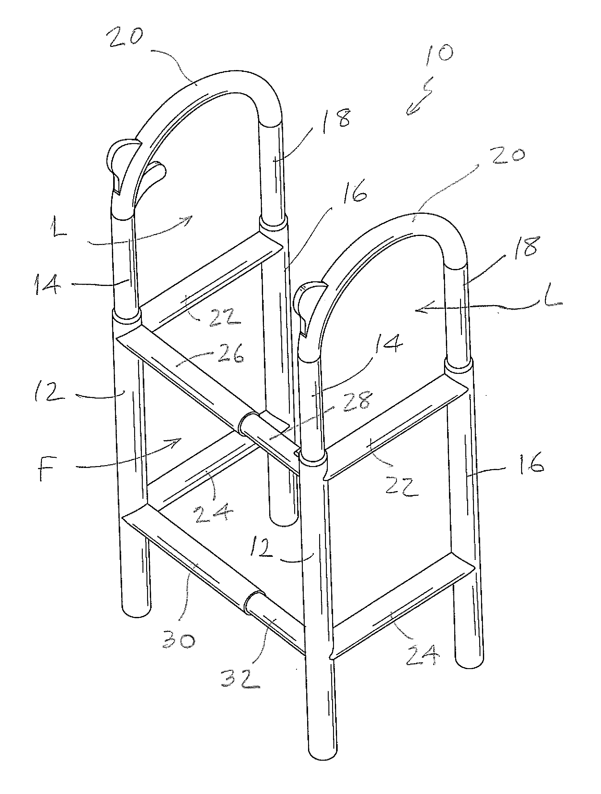 Assistive walking device with adjustable dimensions