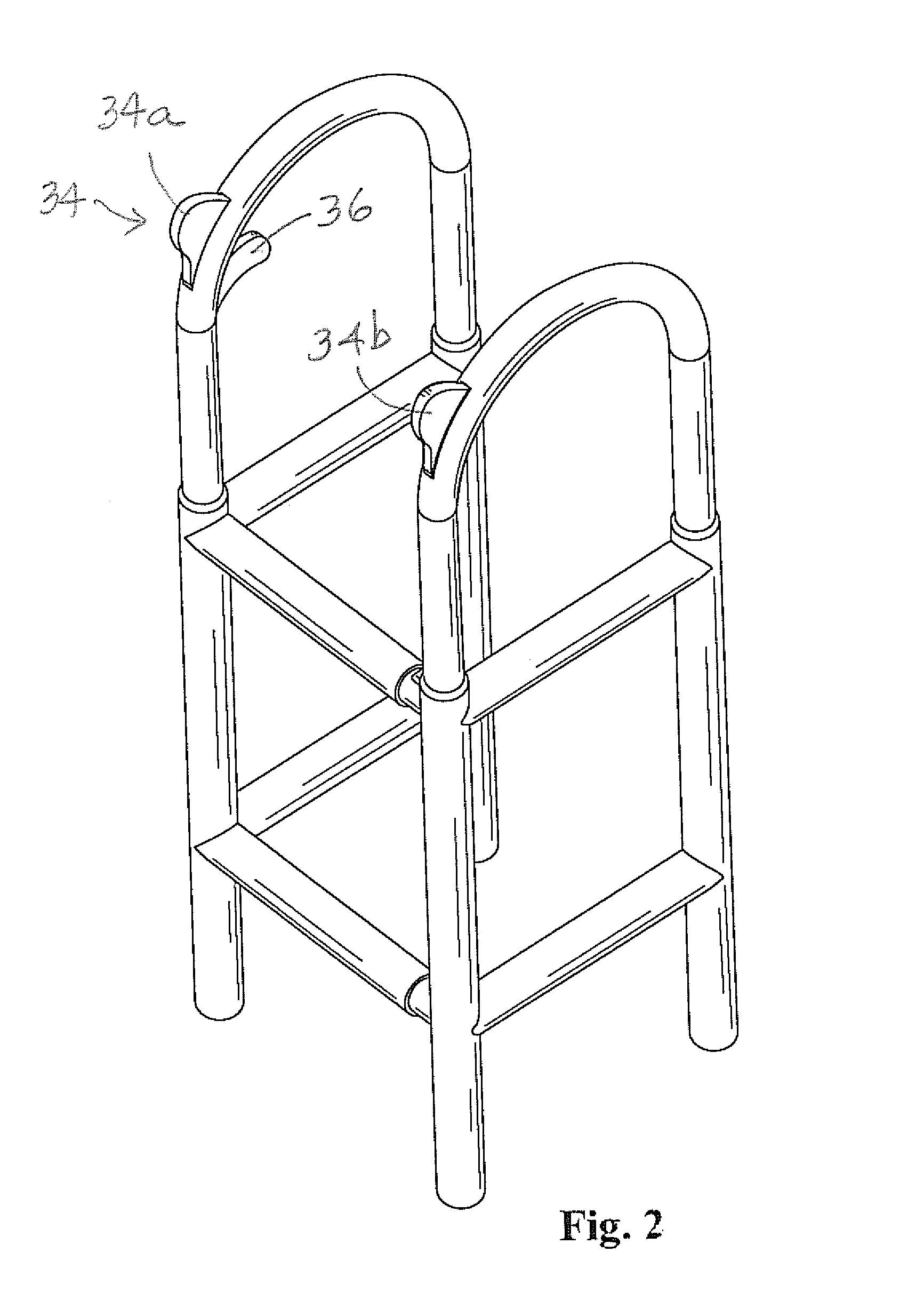 Assistive walking device with adjustable dimensions