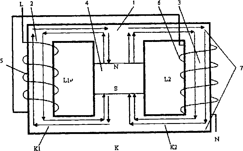 Permanent-magnetic AC reactor current restrictor