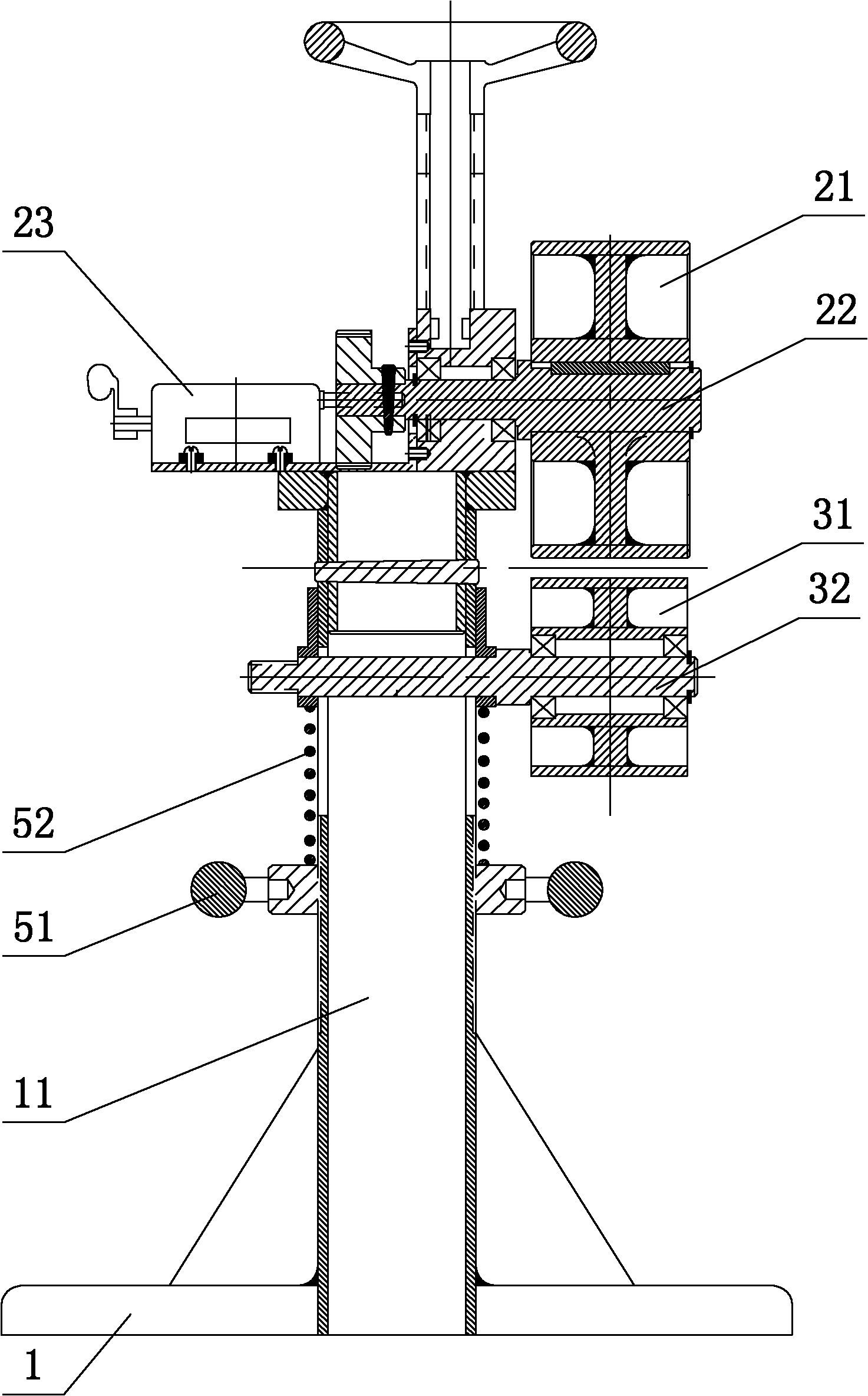 Vertical meter counting device