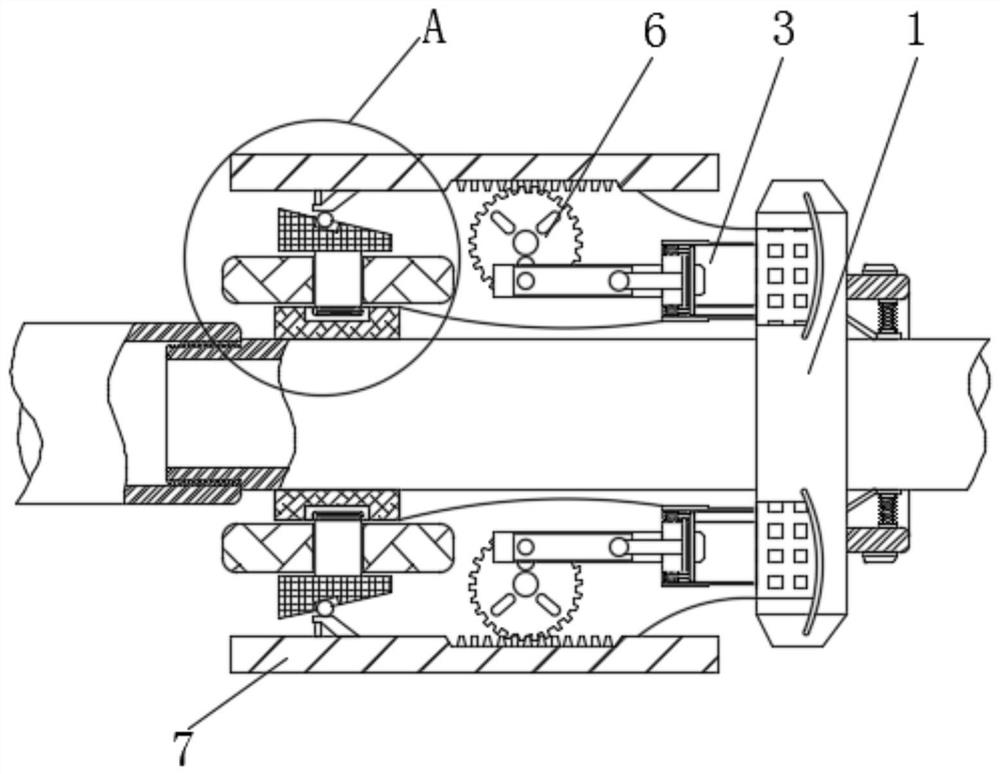 Head mechanism of nondestructive hydraulic pipe dismounting device