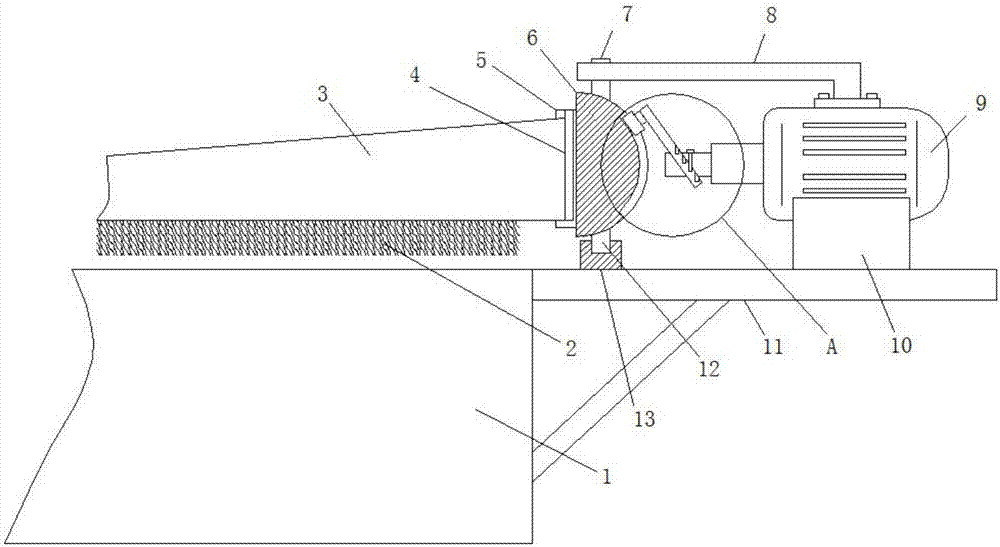 Slag scraping device of circular electrolytic floatation tank